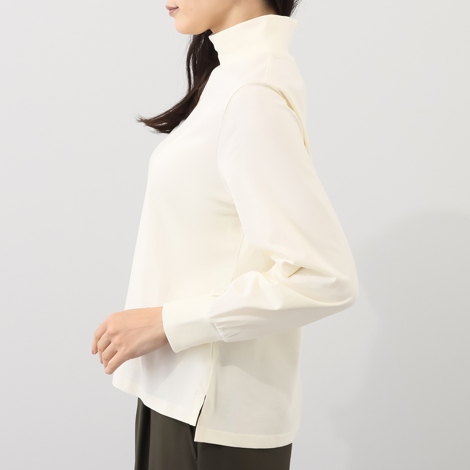 元町ゼラール スーピマコットン使用 ふんわりハイネック プルオーバー