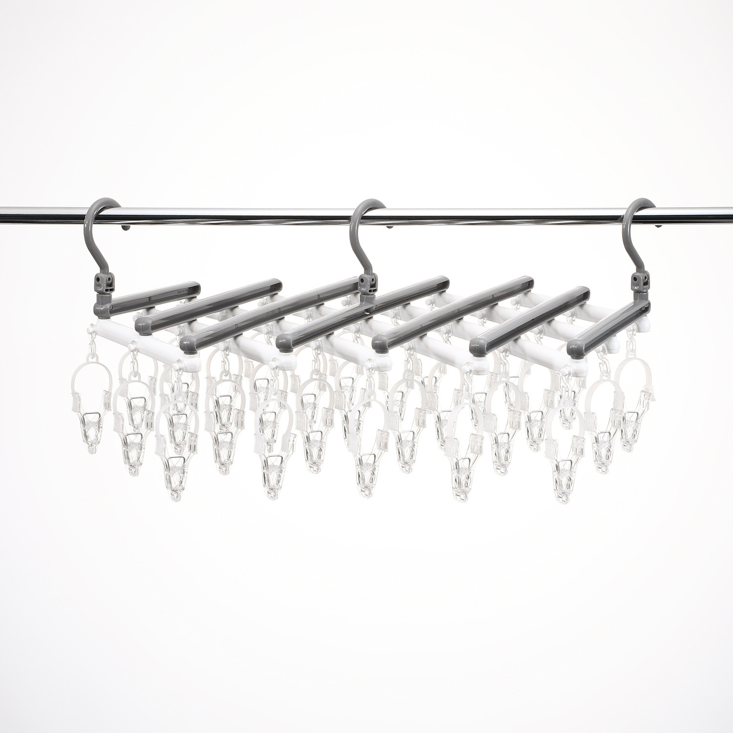 洗濯物に合わせて 伸び縮み可能 伸縮式ハンガー 引っ張るだけで 簡単取りこみ ＜２９Ｐ＞