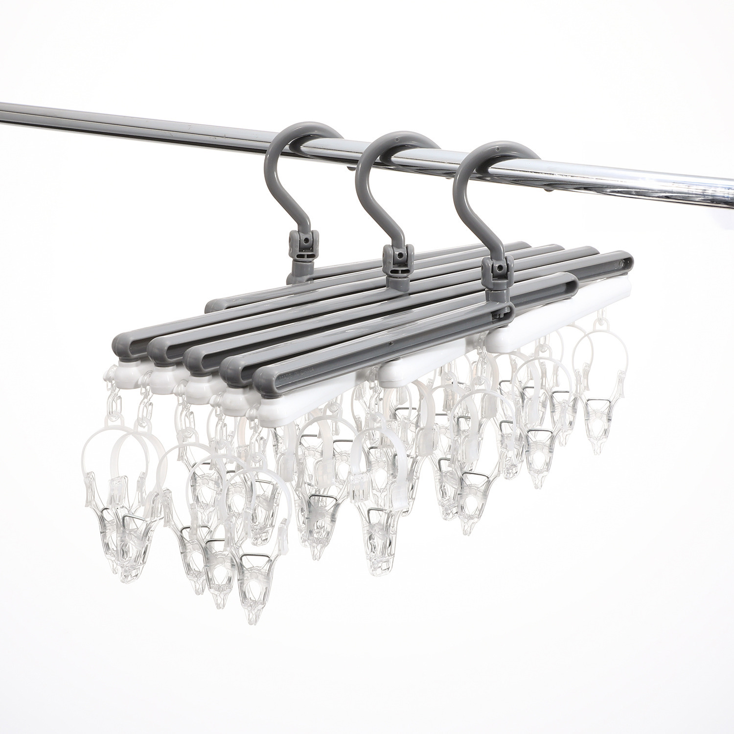 洗濯物に合わせて 伸び縮み可能 伸縮式ハンガー 引っ張るだけで 簡単取りこみ ＜２９Ｐ＞