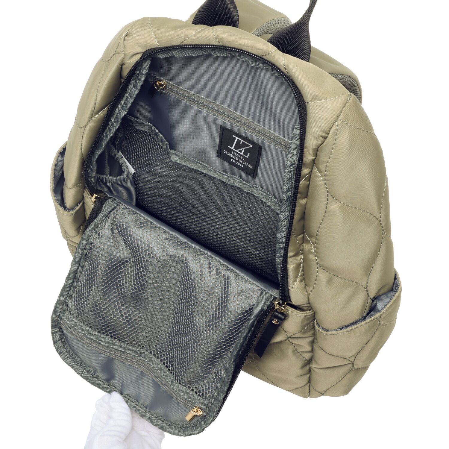 リズデイズ はっ水 キルティングファスナー ミニリュック