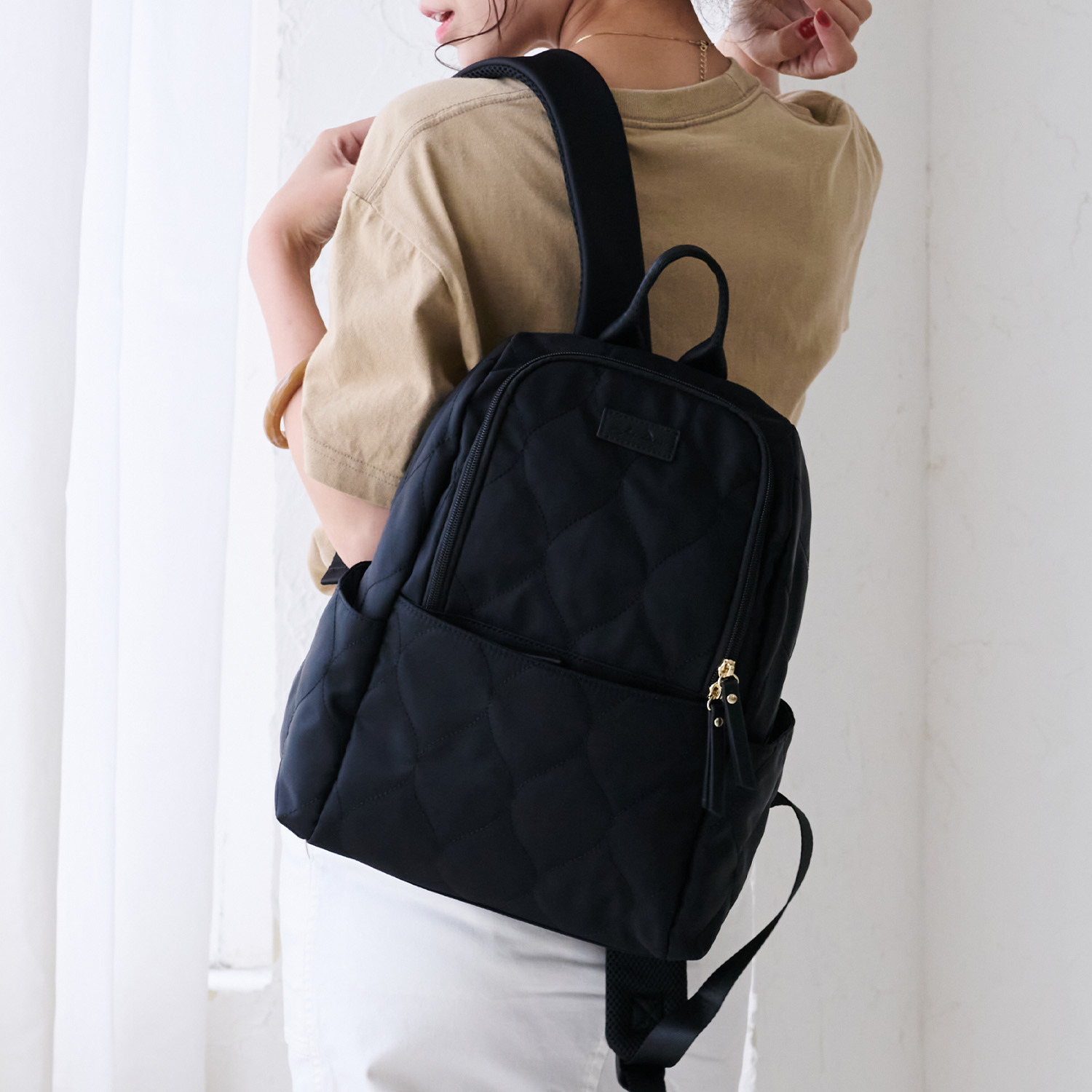 リズデイズ はっ水 キルティングファスナー ミニリュック