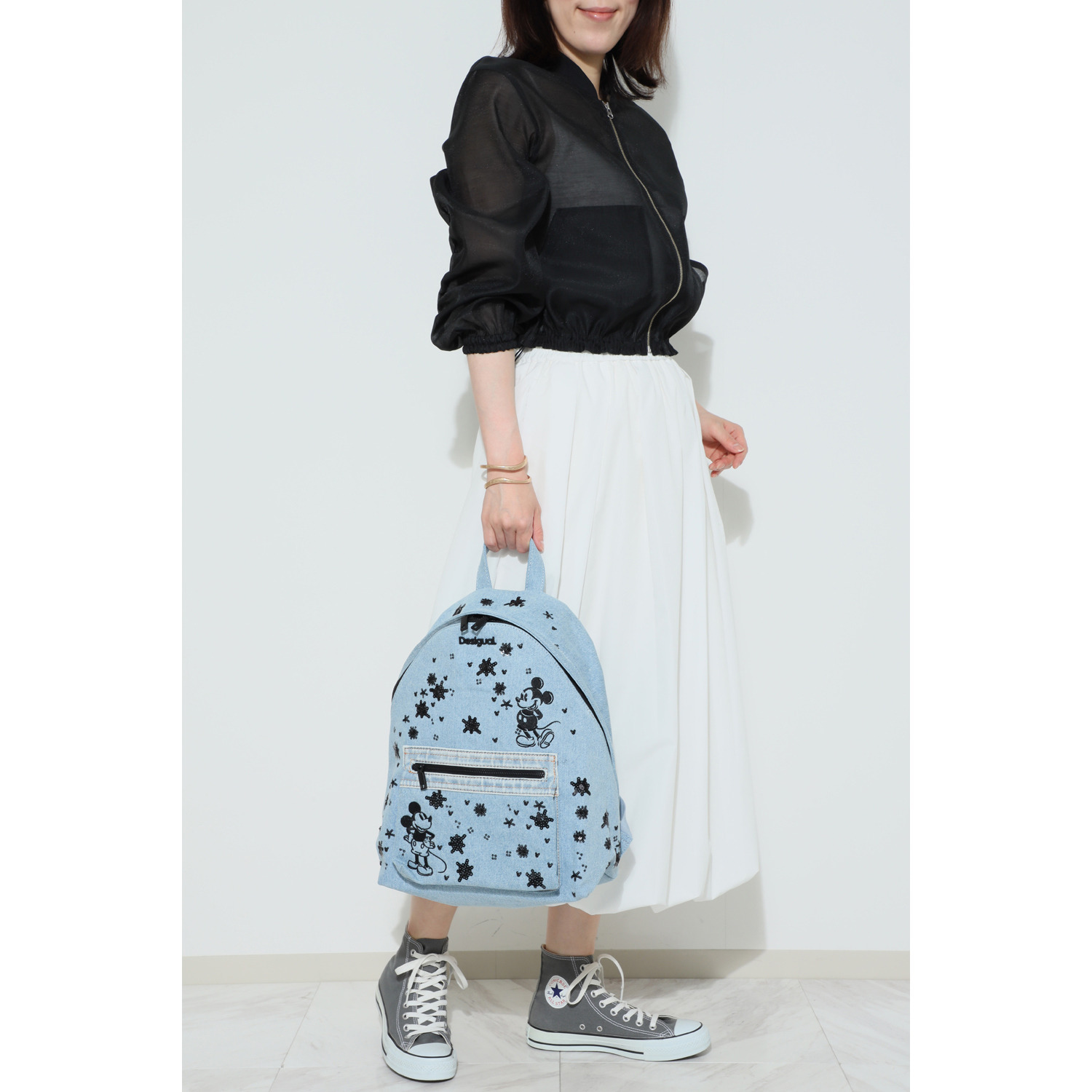 デシグアル デニム スパンコール ミッキーマウス バックパック