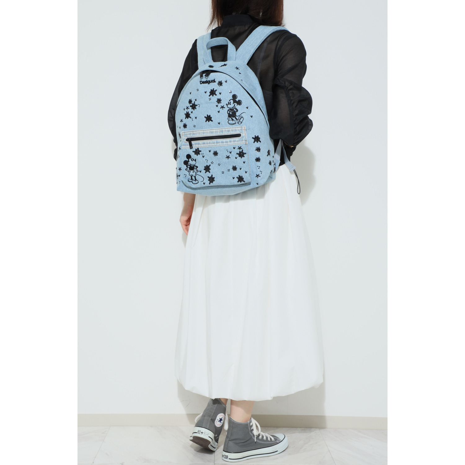 デシグアル デニム スパンコール ミッキーマウス バックパック