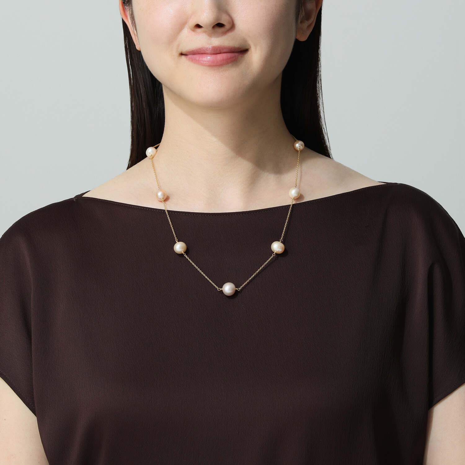 岩崎美智子コレクション 淡水バロックパール 大玉 ステーションネックレス