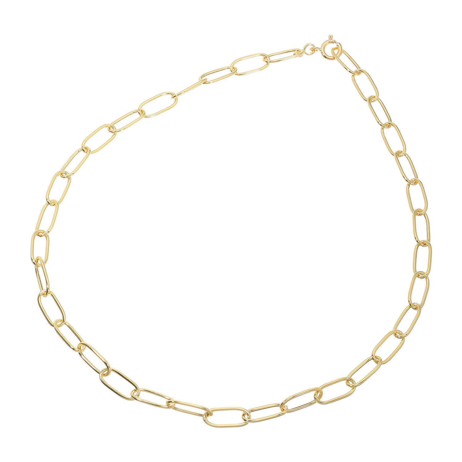 ミオ　イターリア １８Ｋ 楕円×鏡面で魅せる 大人のフェミニン オバーレルチド ホロー アレンジネックレス