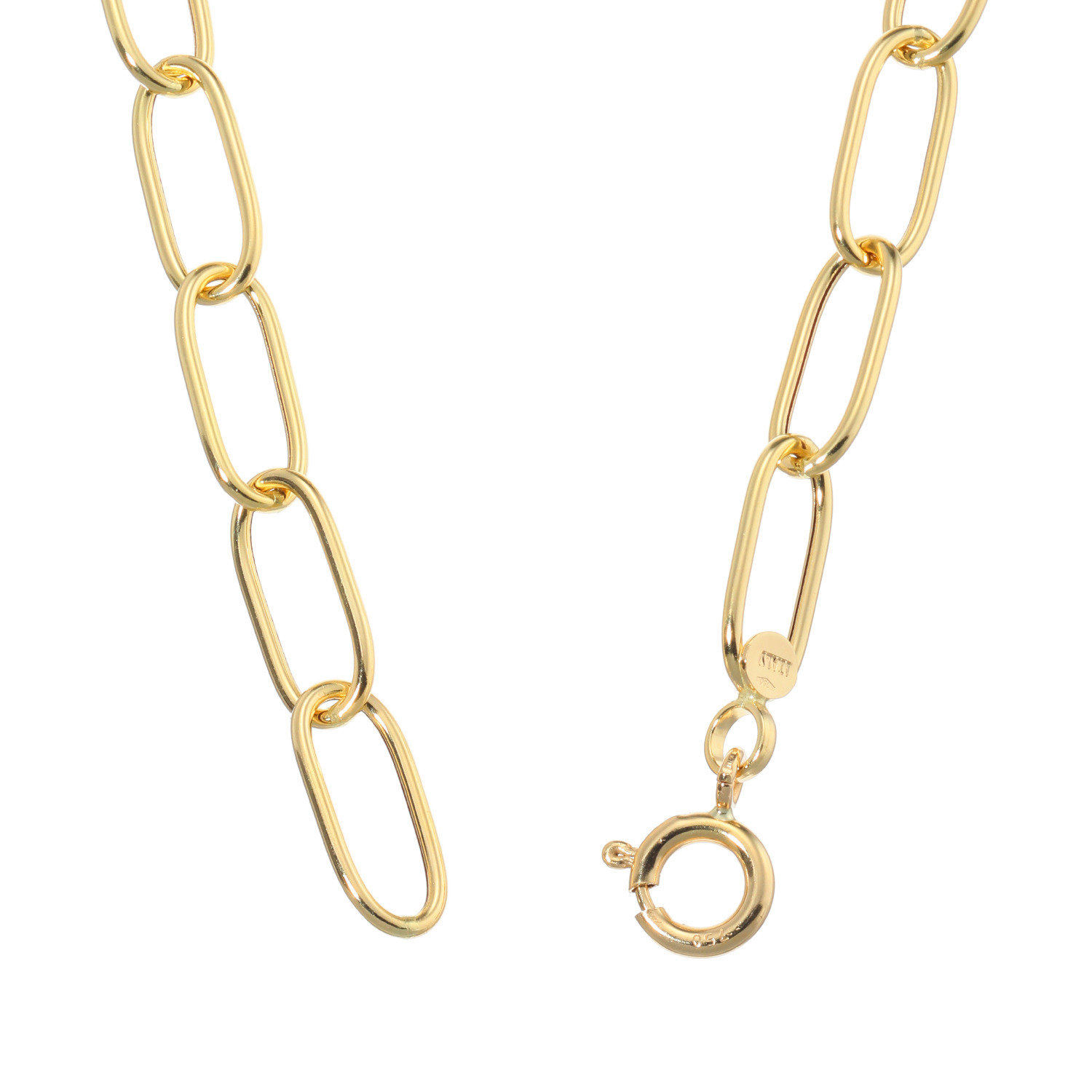 ミオ　イターリア １８Ｋ 楕円×鏡面で魅せる 大人のフェミニン オバーレルチド ホロー アレンジネックレス