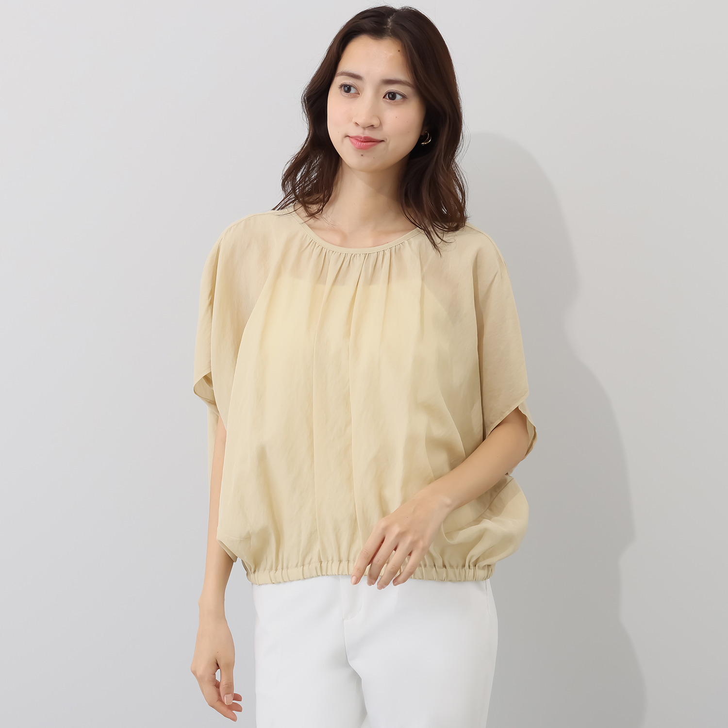 アリュメット ギャザー コクーンブラウス