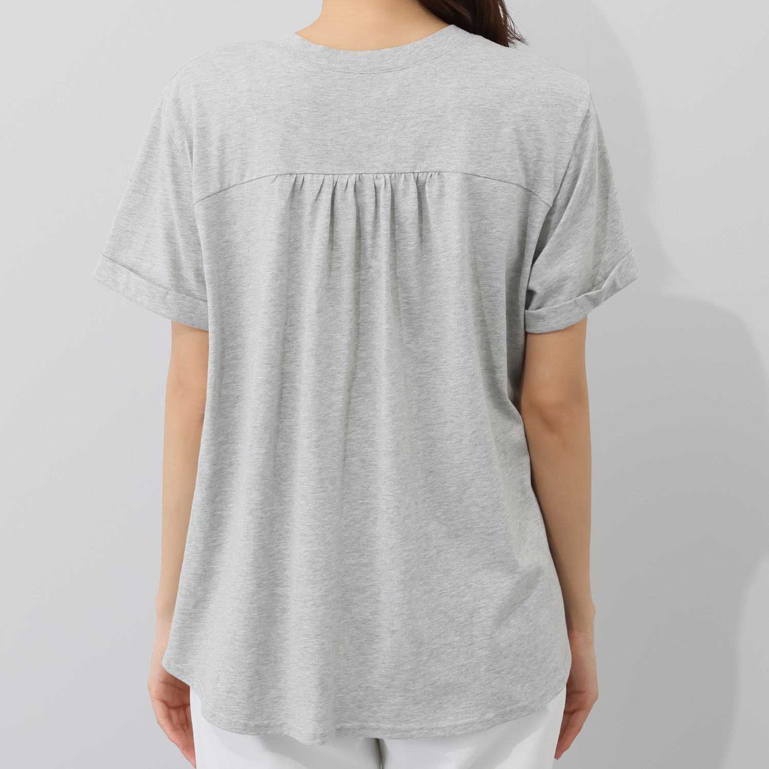 アリュメット 異素材ドッキング プルオーバー