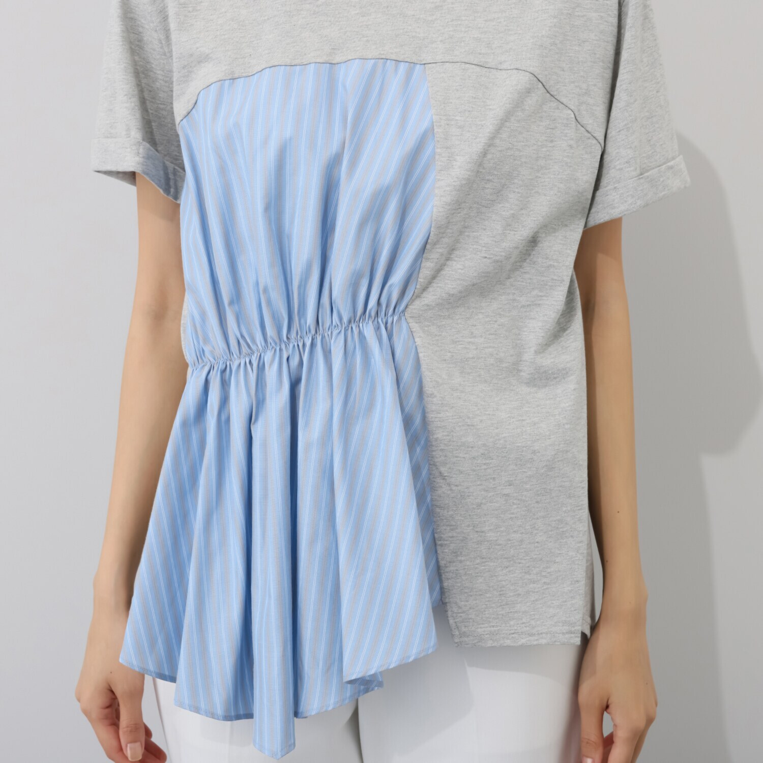 アリュメット 異素材ドッキング プルオーバー