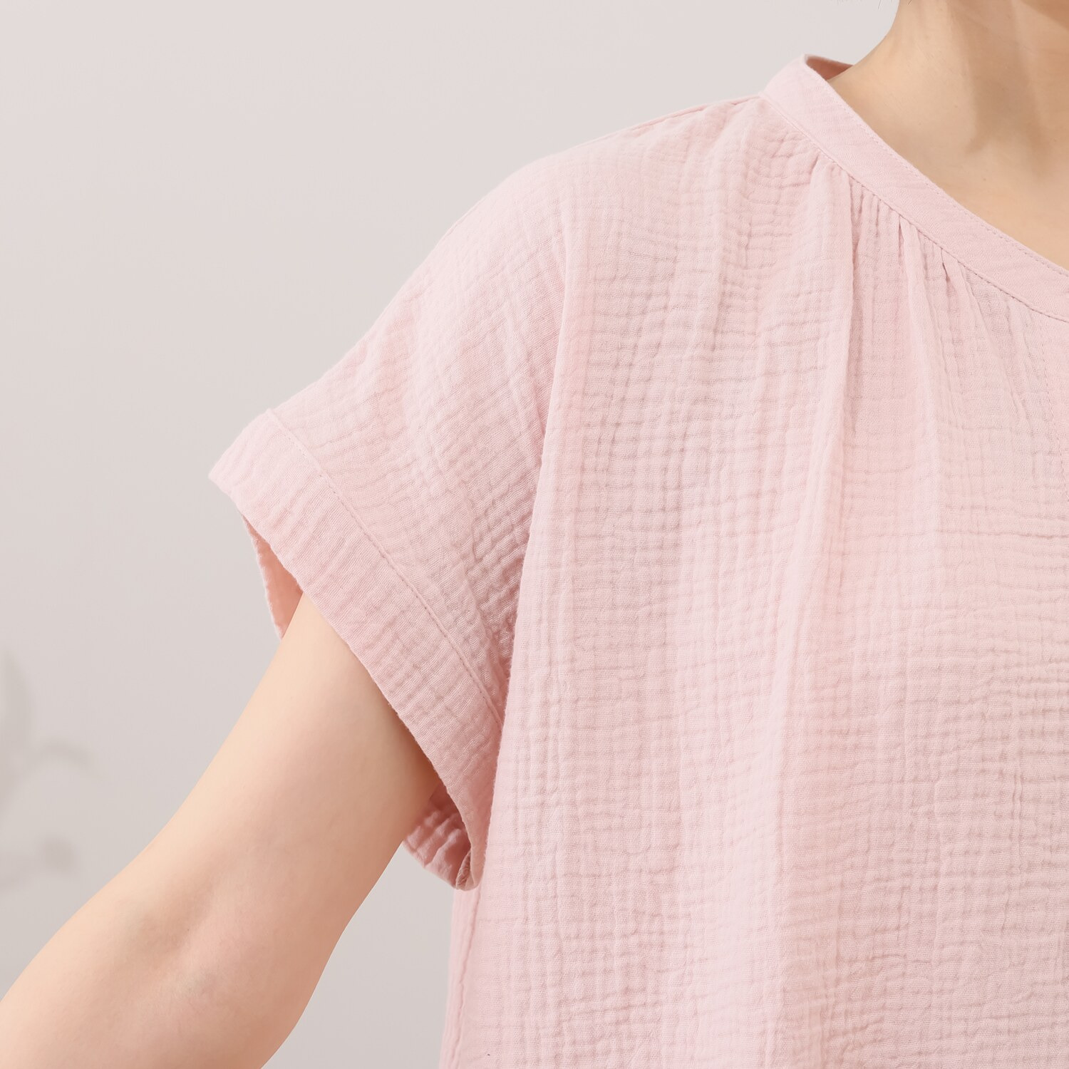 ラデリア 綿１００％ ウェーブ二重ガーゼ さらふわリラックス ルームウェア上下セット