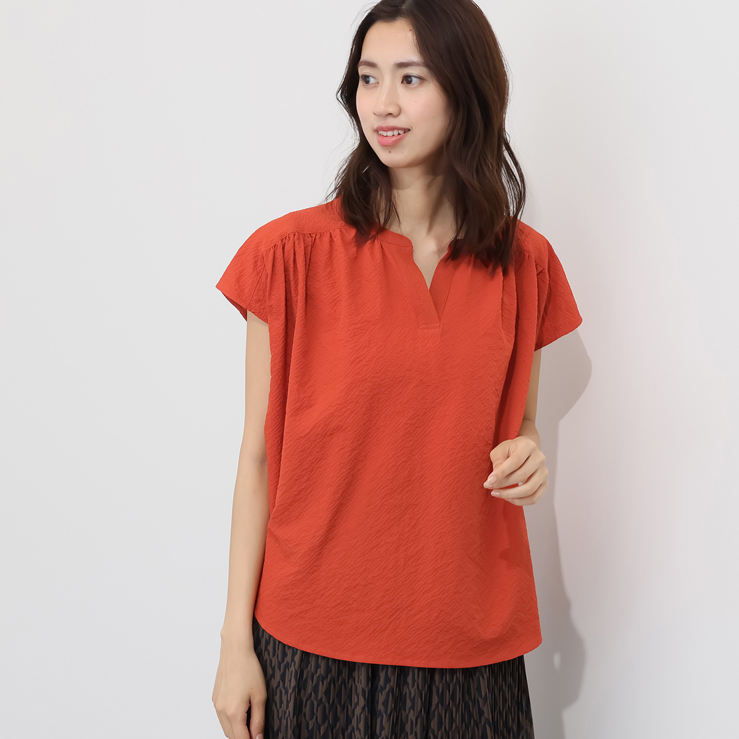 スタイル・ラヴィー ギャザーアクセント スキッパーブラウス