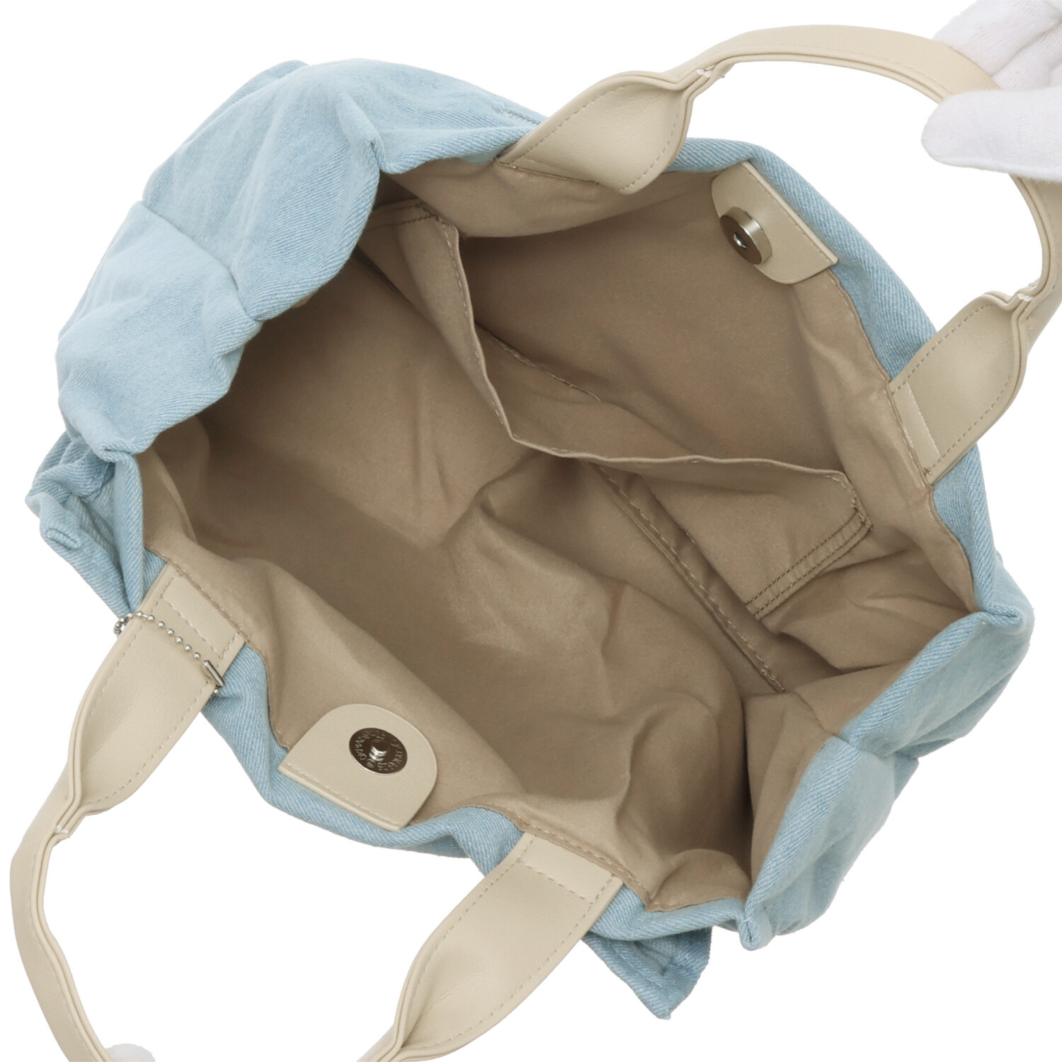 ラルジュ チャーム付 軽量フリルトートバッグ