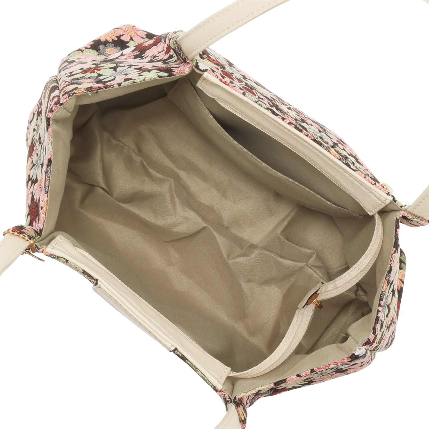 ラルジュ チャーム付 小花柄 ハンドバッグ