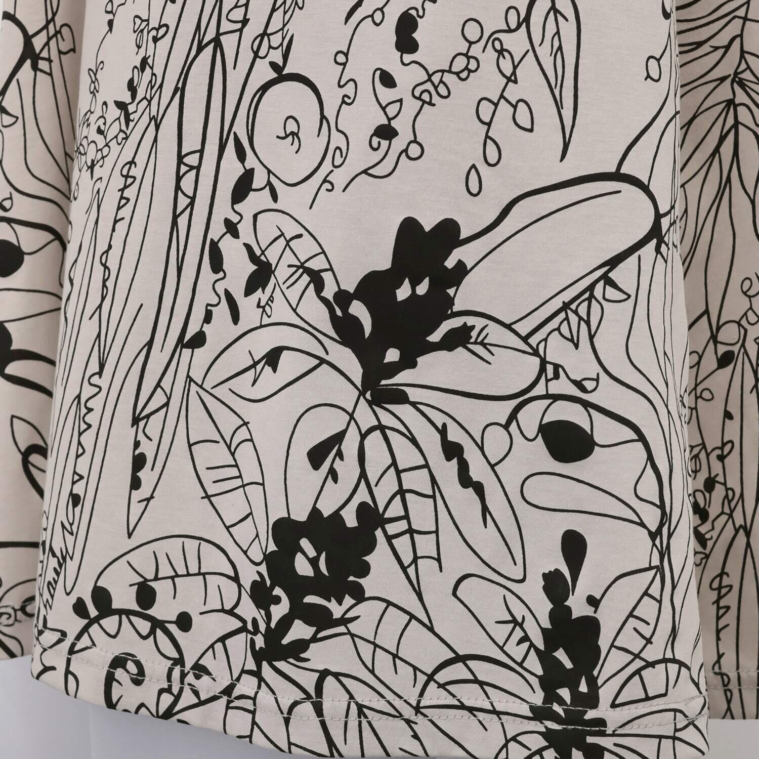 コイビトミサキ ボタニカルプリント チュニックプルーバー