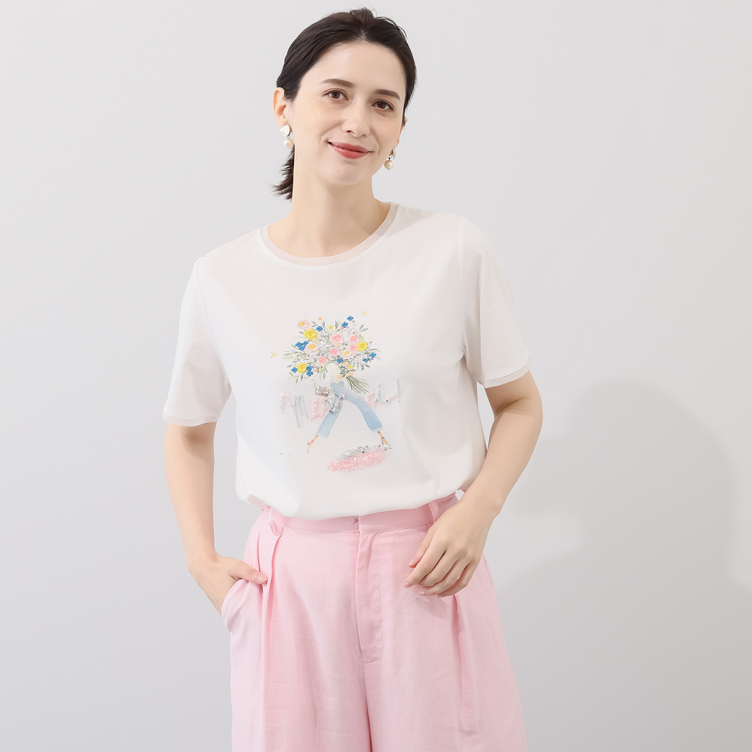 ゼラールスポーツ 接触冷感 さらさらな着心地 刺しゅうモティーフ コットン混プルオーバー