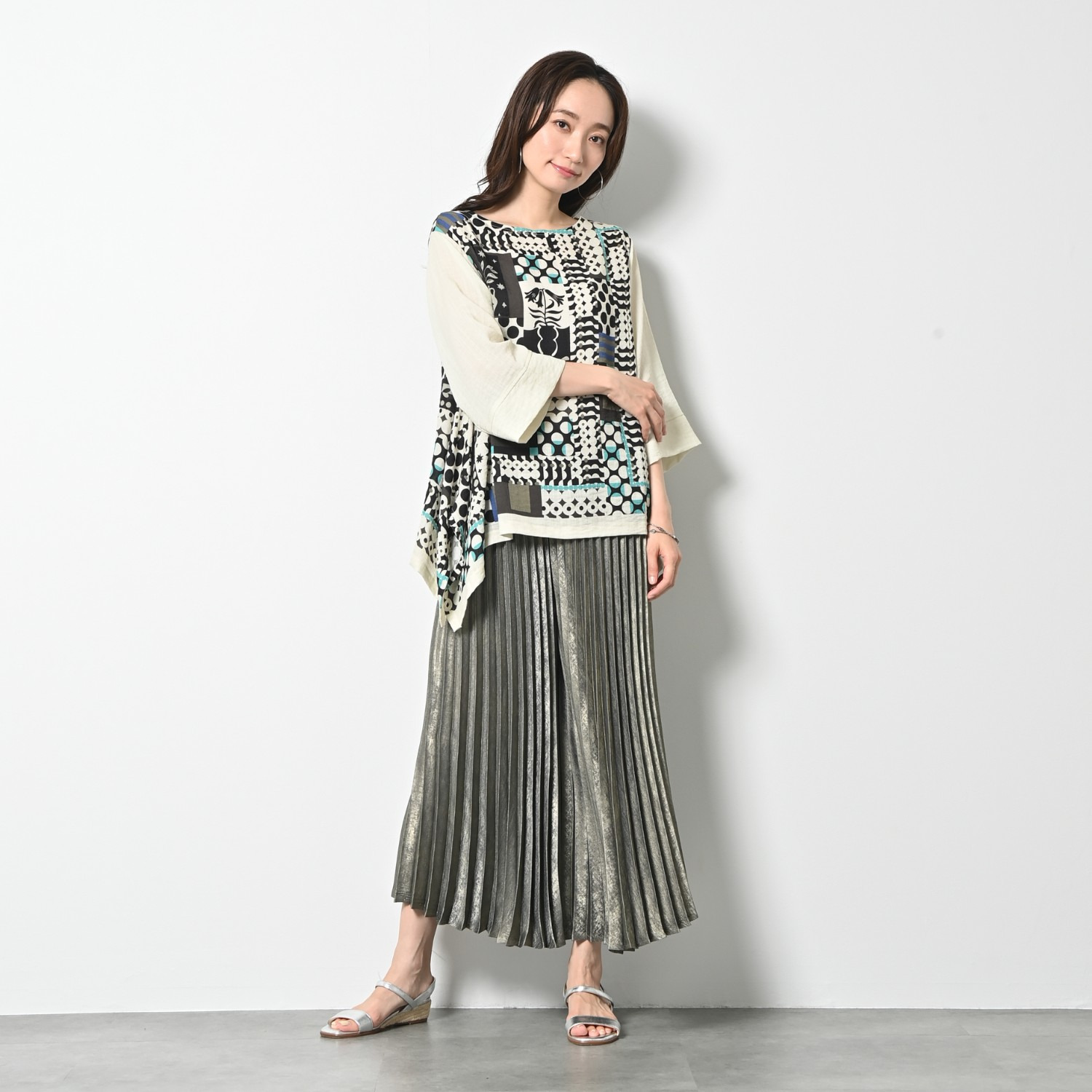 ゼラールスポーツ 涼やか＆さらさら素材 ヘムアクセント Ｔブラウス