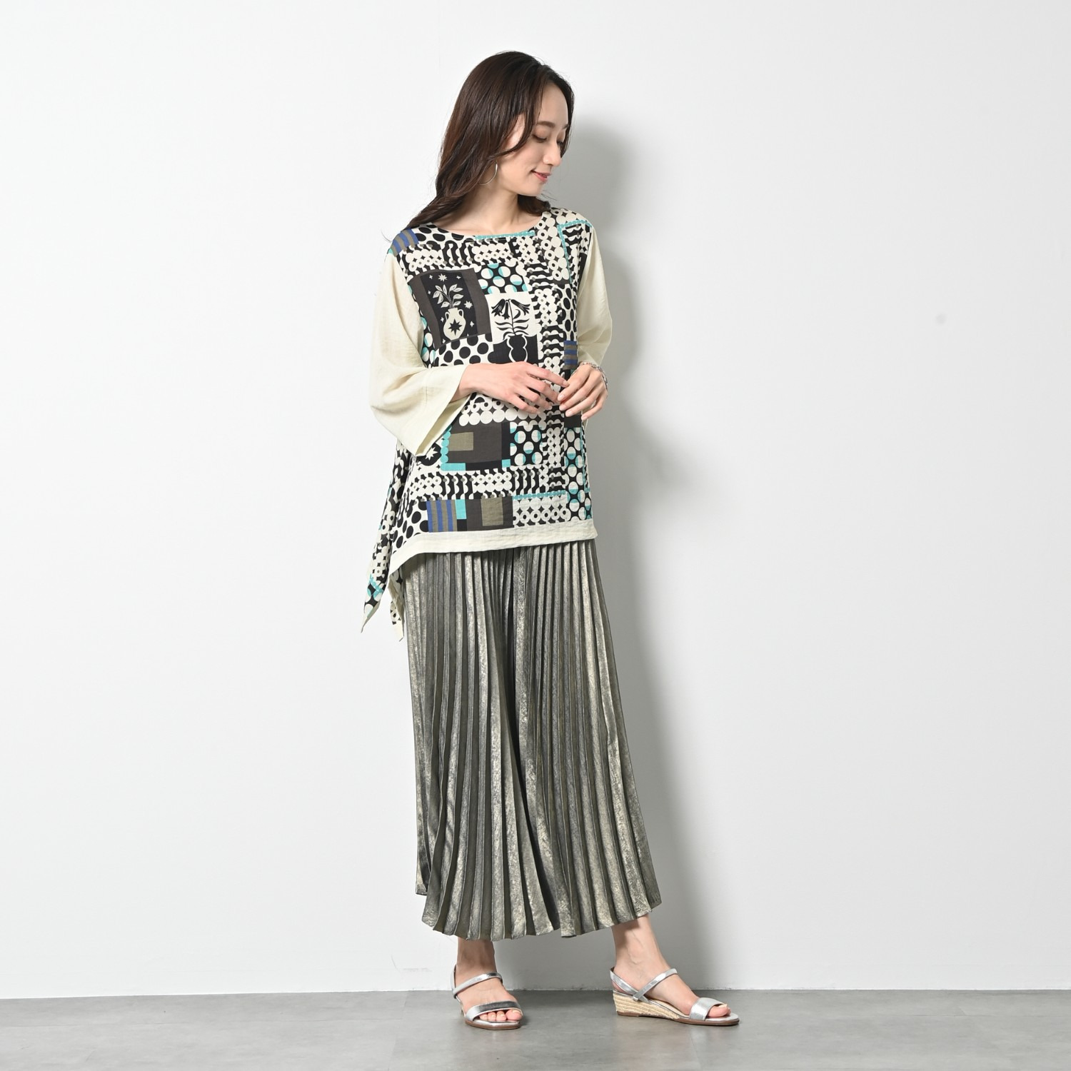 ゼラールスポーツ プリーツデザイン スカート見えパンツ