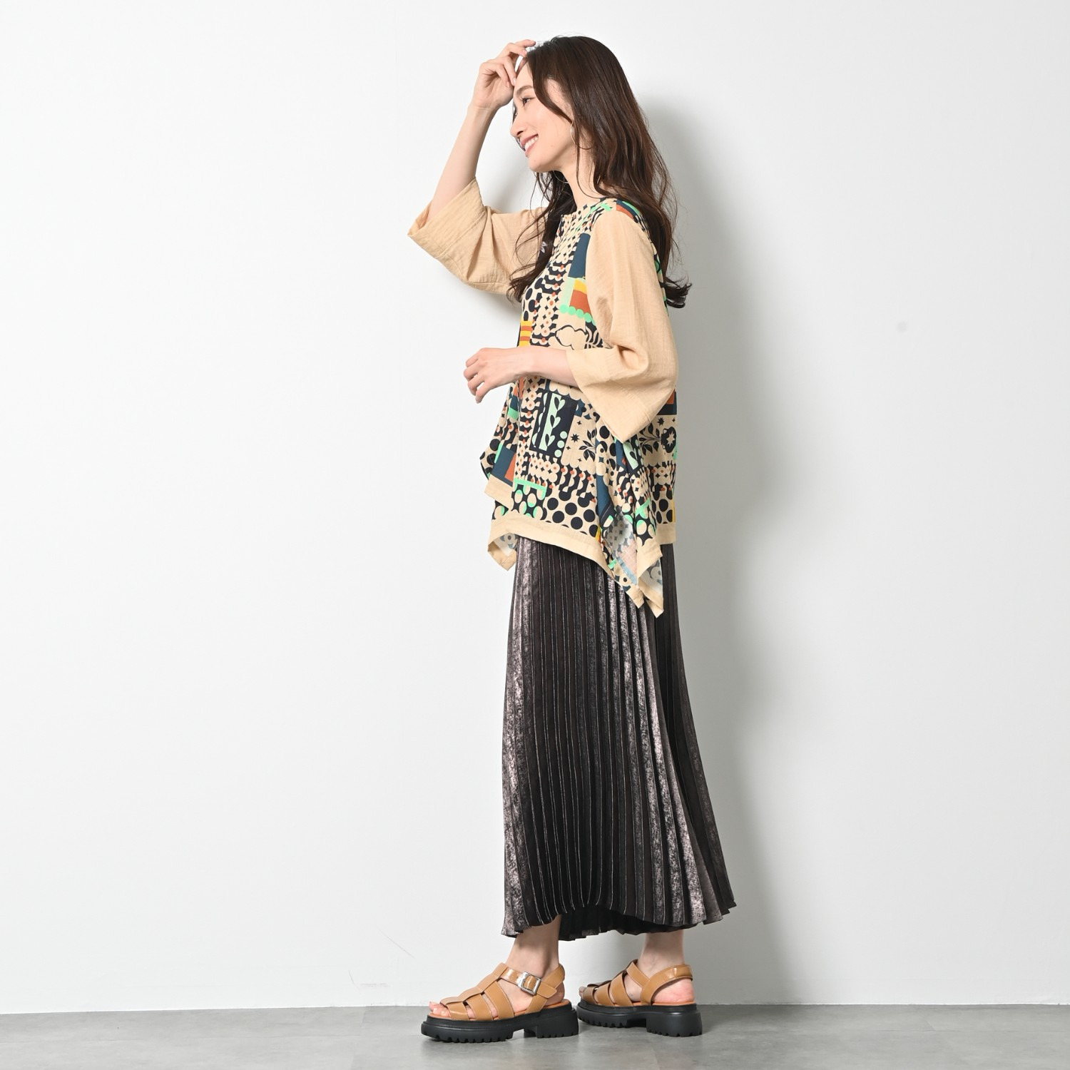 ゼラールスポーツ プリーツデザイン スカート見えパンツ