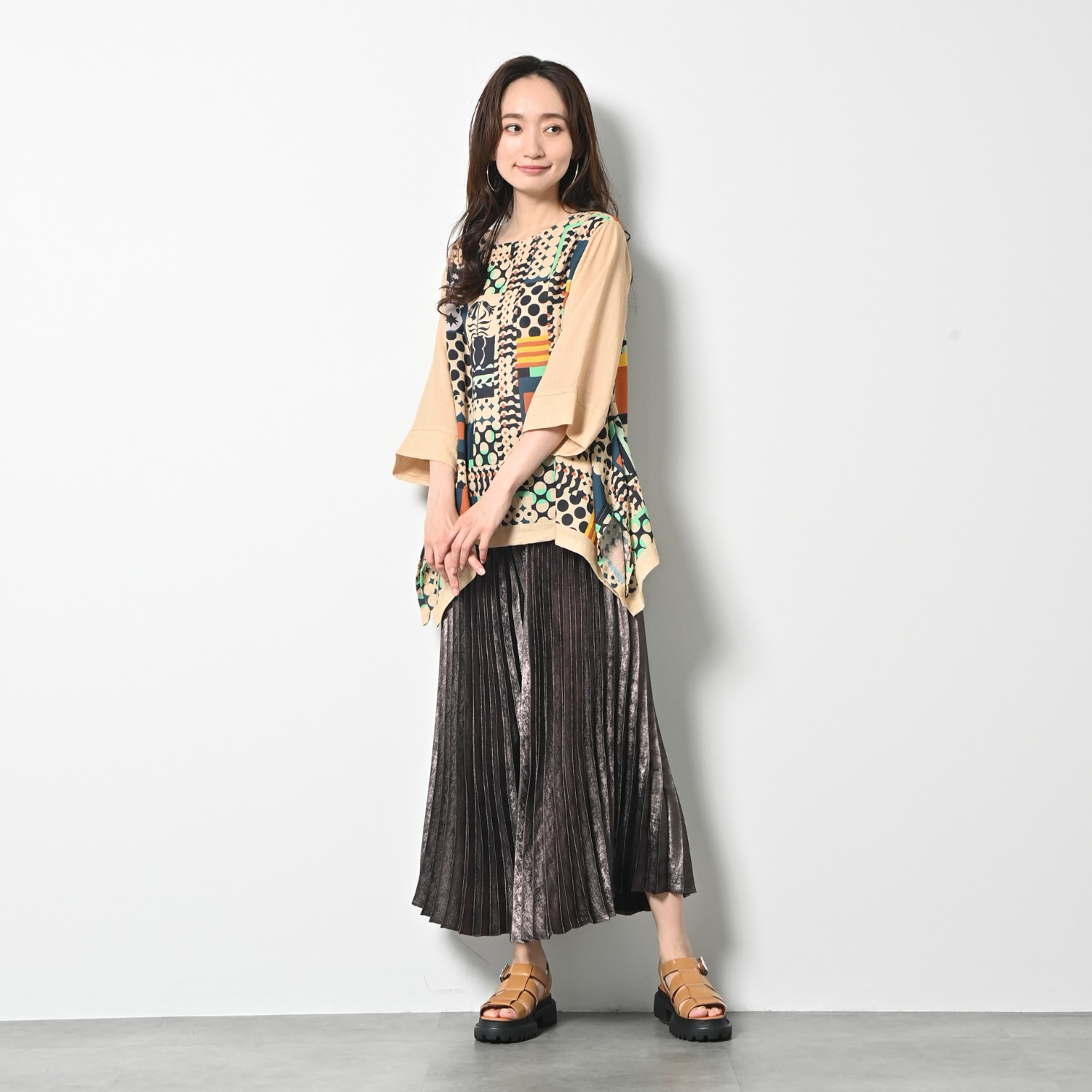 ゼラールスポーツ プリーツデザイン スカート見えパンツ