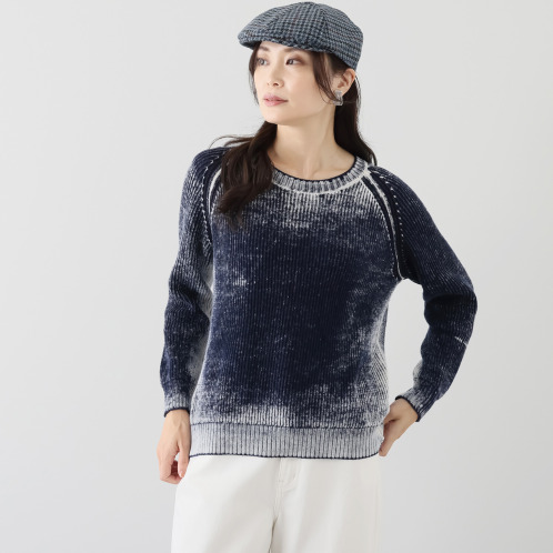 ホワイノットコレクション スペイン製 製品染め ニットプルオーバー ホワイノットコレクション スペイン製 製品染め ニットプルオーバー