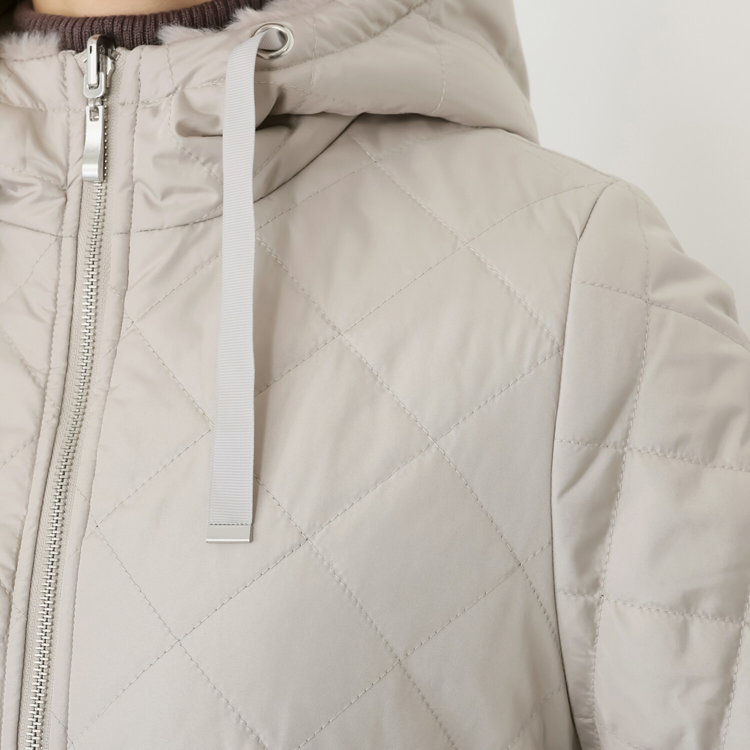 メルヴェイユ　ヴァント はっ水 中綿キルト ミンクタッチファー リバーシブルジャケット