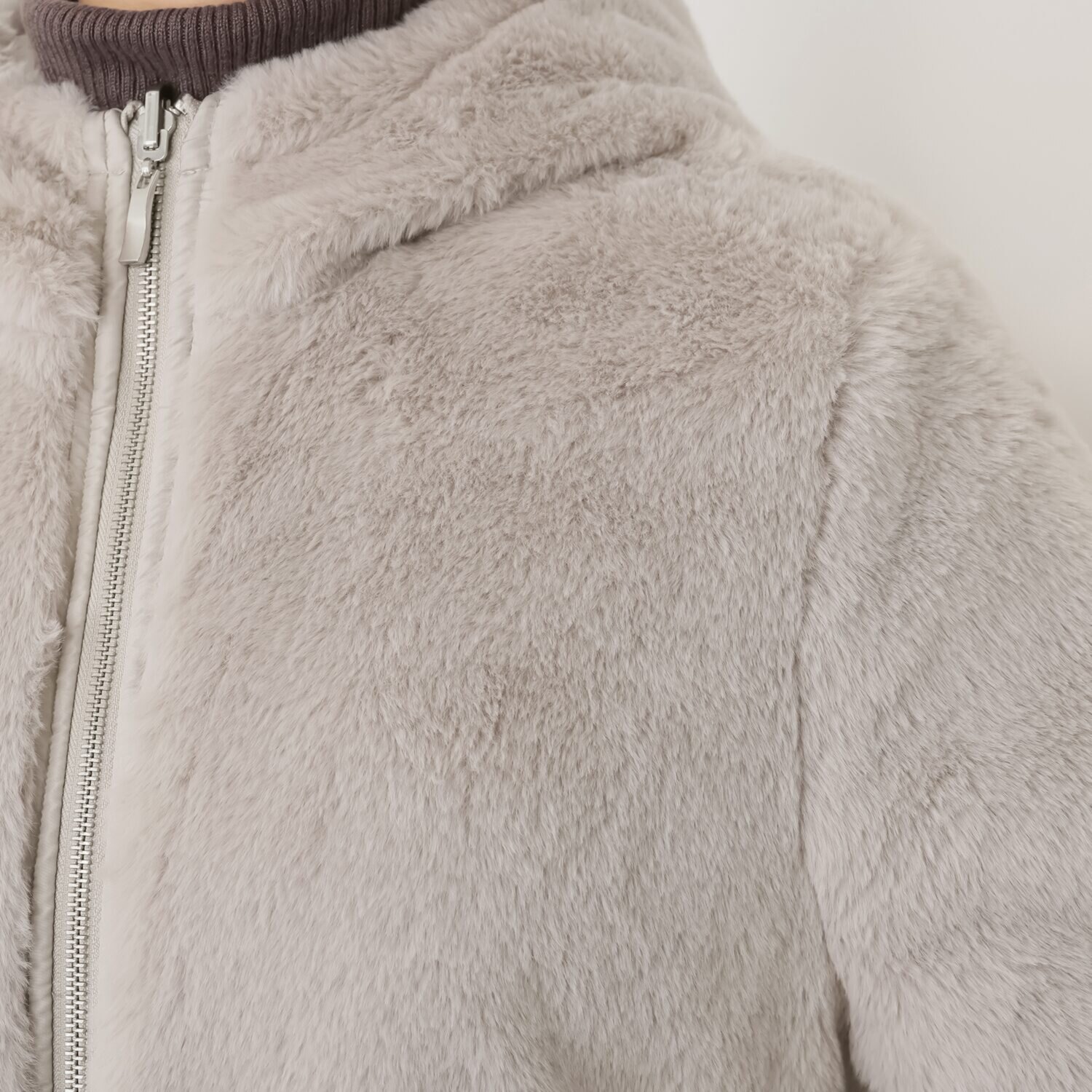 メルヴェイユ　ヴァント はっ水 中綿キルト ミンクタッチファー リバーシブルジャケット