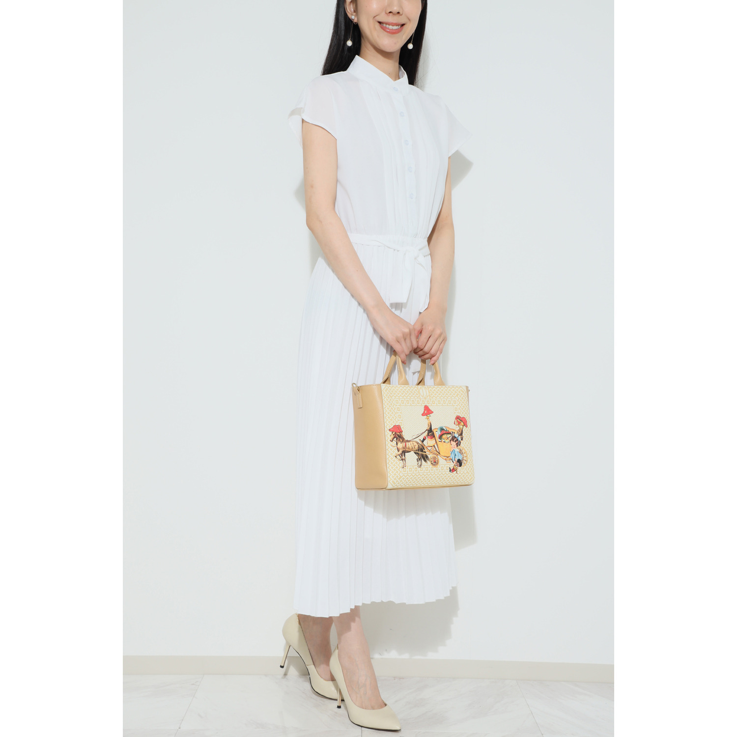 チャオチャオチャコ 牛革 オリジナルプリント ２ウェイトートバッグ ＜小＞