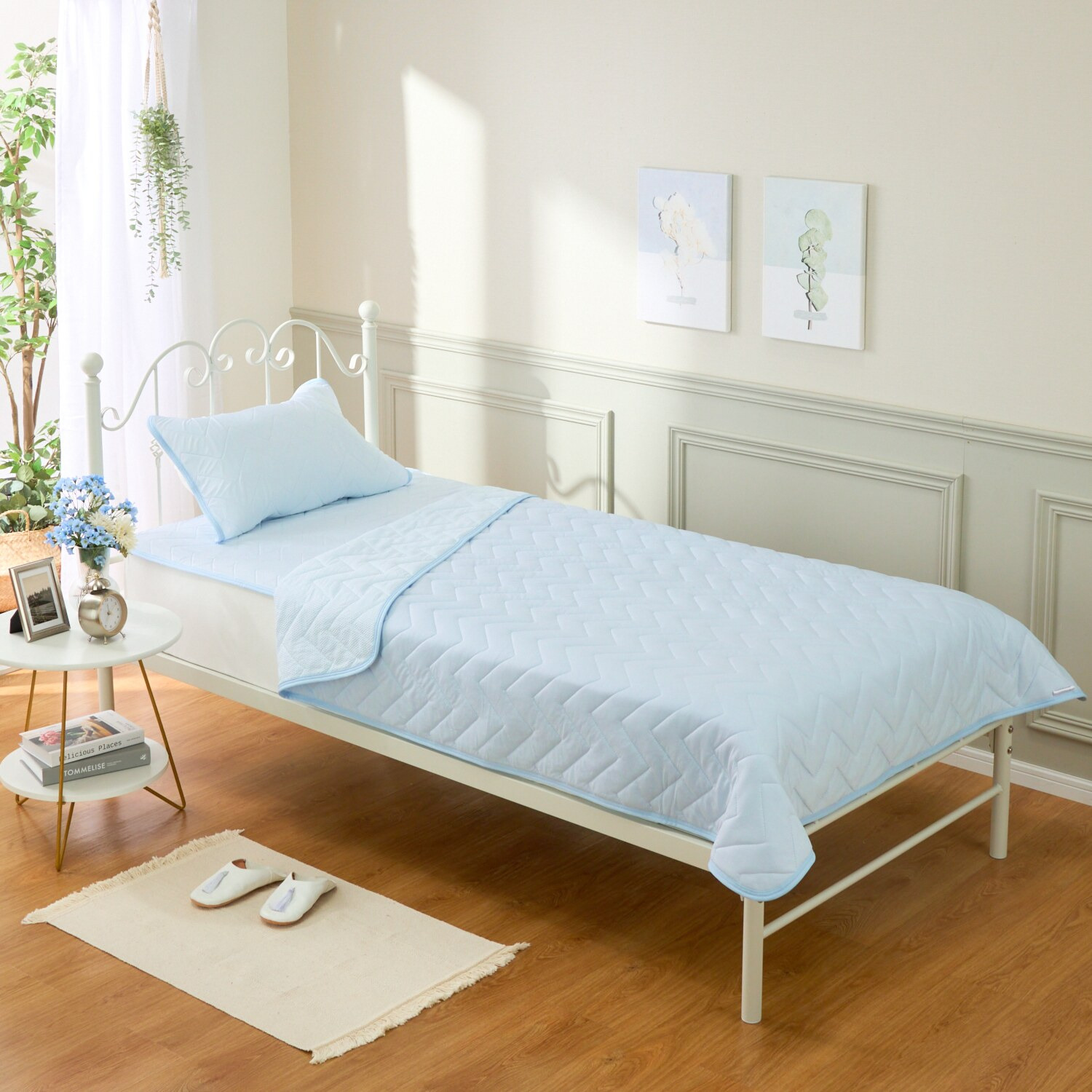 ｎｉｓｈｉｋａｗａ　西川 クール＆綿混リップル リバーシブルケット ＜シングル＞