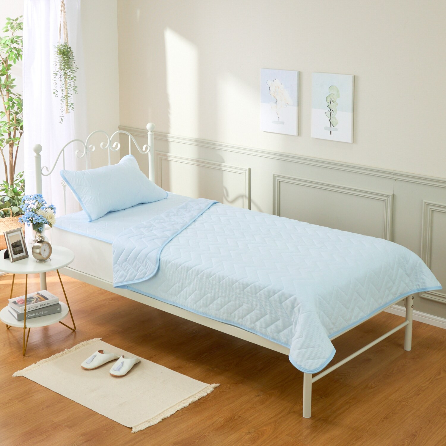 ｎｉｓｈｉｋａｗａ　西川 クール＆綿混リップル リバーシブルケット ＜シングル＞