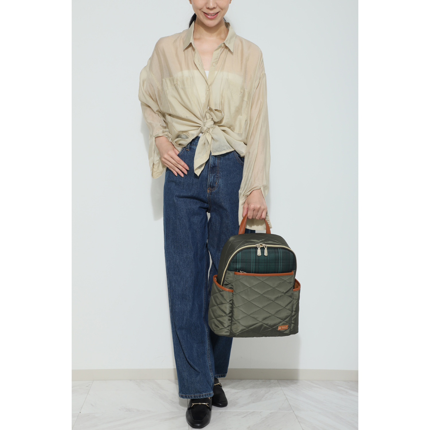 キンロック　バイ キンロックアンダーソン 軽量 ダイヤモンドキルティング Ａ４対応ラウンドリュック