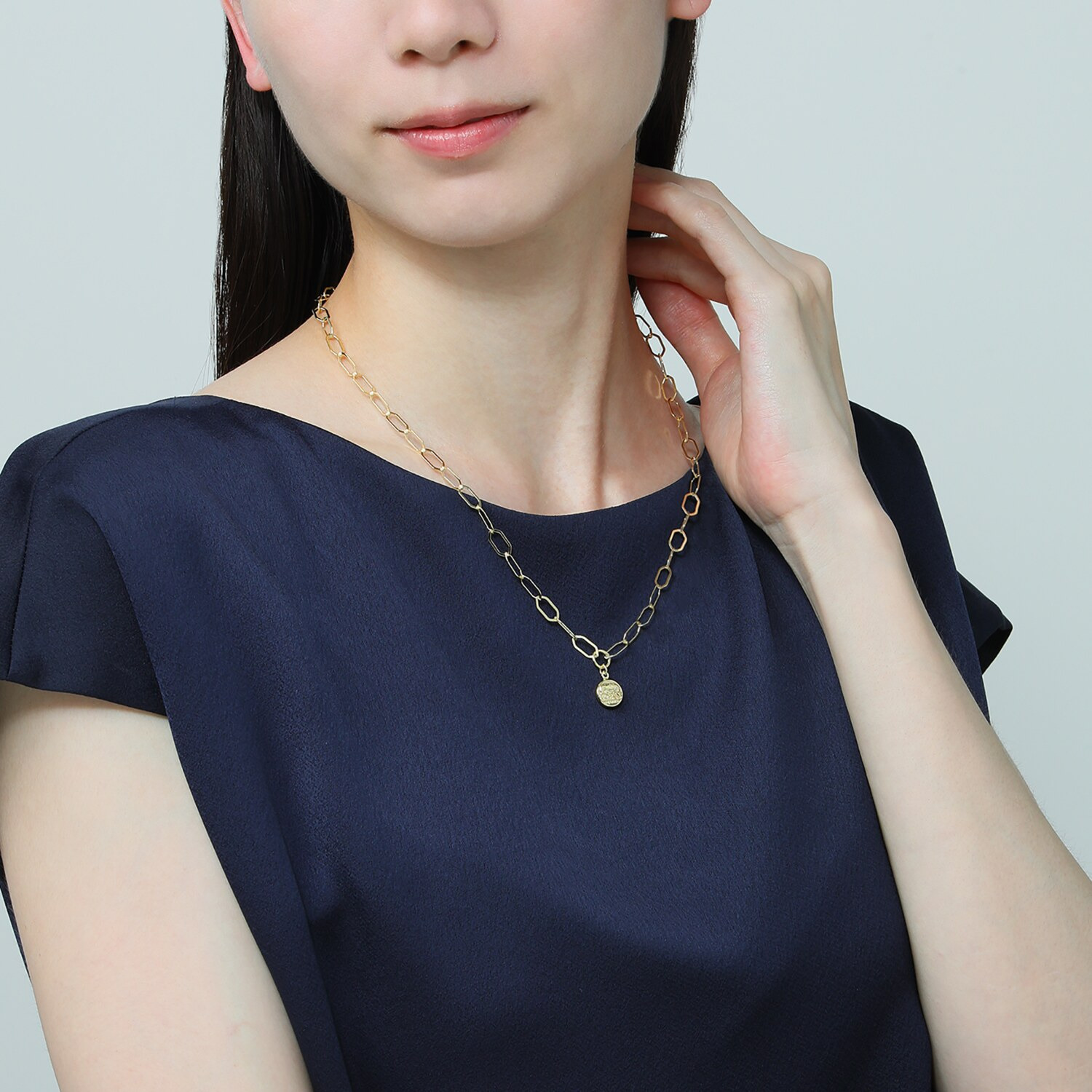 アルジェント イタリアーノ シルバー コインチャームネックレス