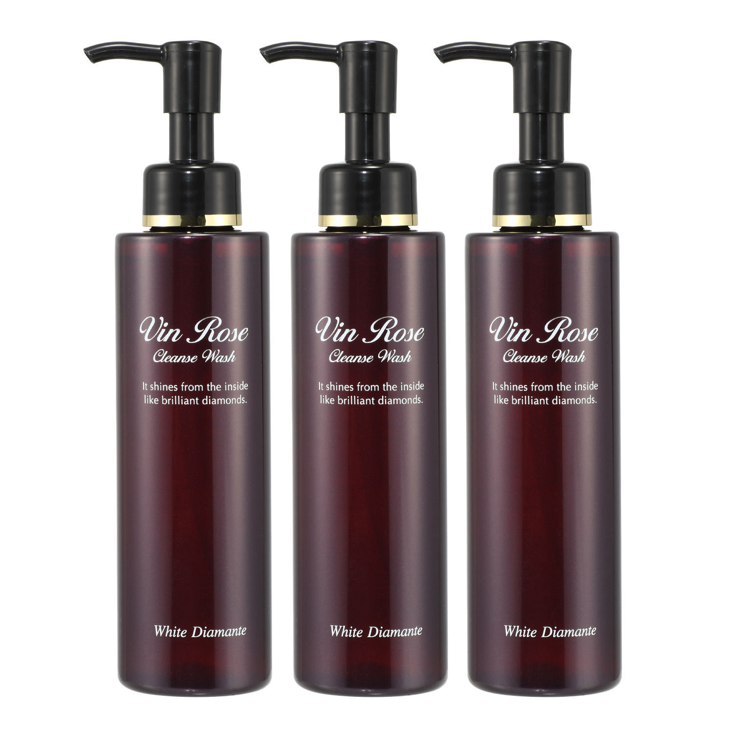 ホワイトディアマンテ ９４種類の美容成分配合 メイクオフ＆洗顔＆ハリツヤ美肌ケア！ ヴァンロゼ クレンズウォッシュ ３本セット
