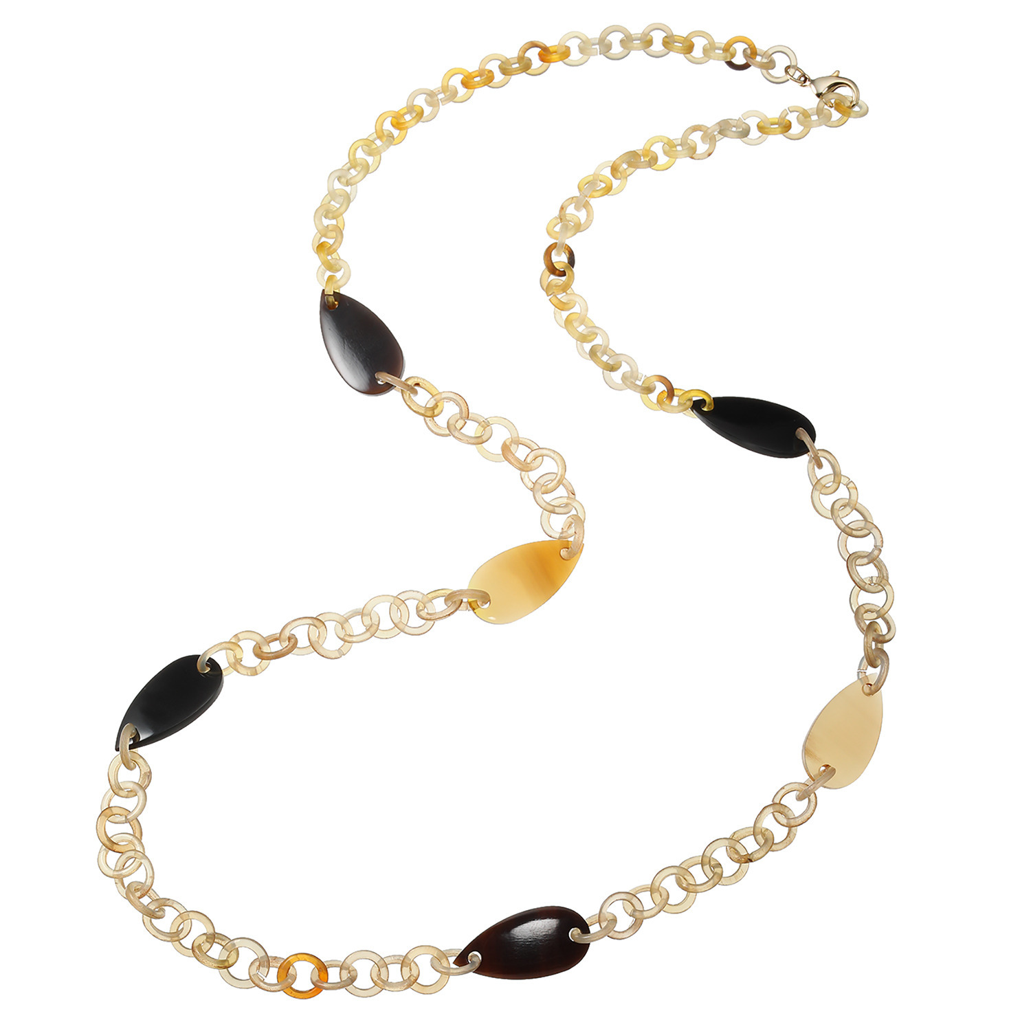 グレイスモア 水牛 バイカラー ドロップモティーフ アクセント グラスホルダー兼 ロングネックレス