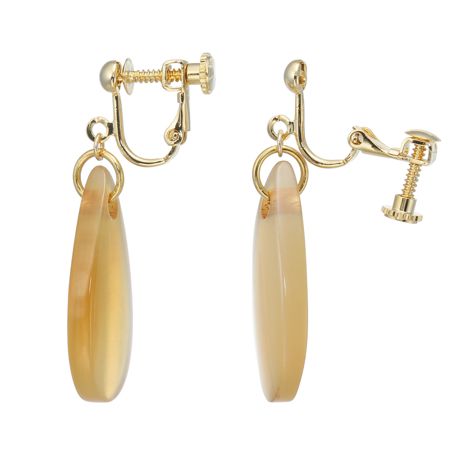 グレイスモア 水牛 ドロップモティーフ スウィング イヤリング／ピアス