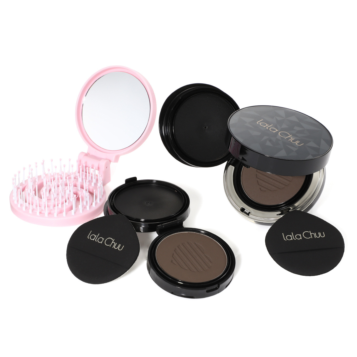 ララチュー デビュー５周年 メイク効果で薄毛と白髪を 簡単瞬時にカバー ヘアファンデーション プレミアムＥＸ ＜ダークブラウン＞ ２個分スペシャルセット