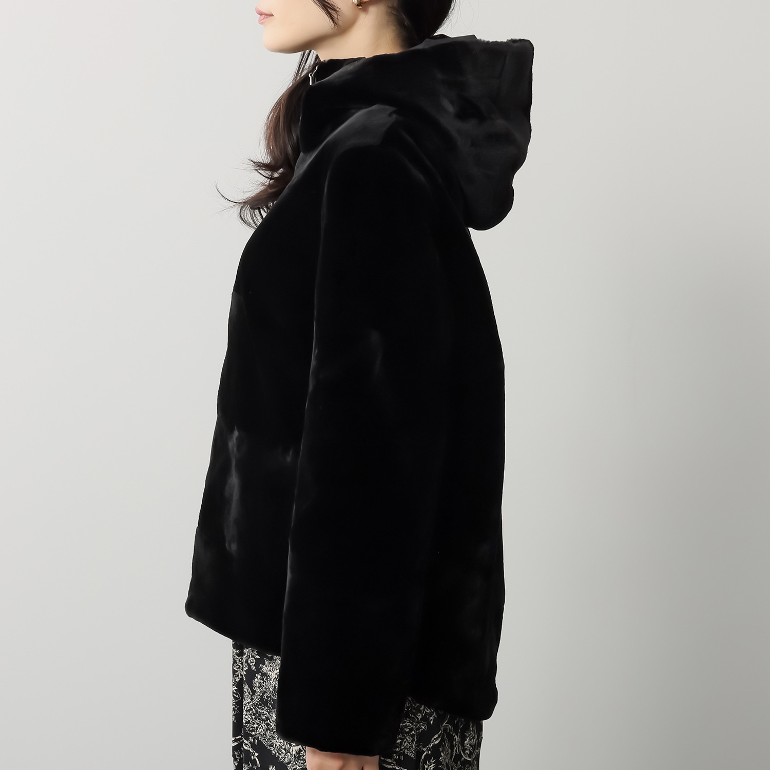 シェアードミンク リバーシブル フーディージャケット