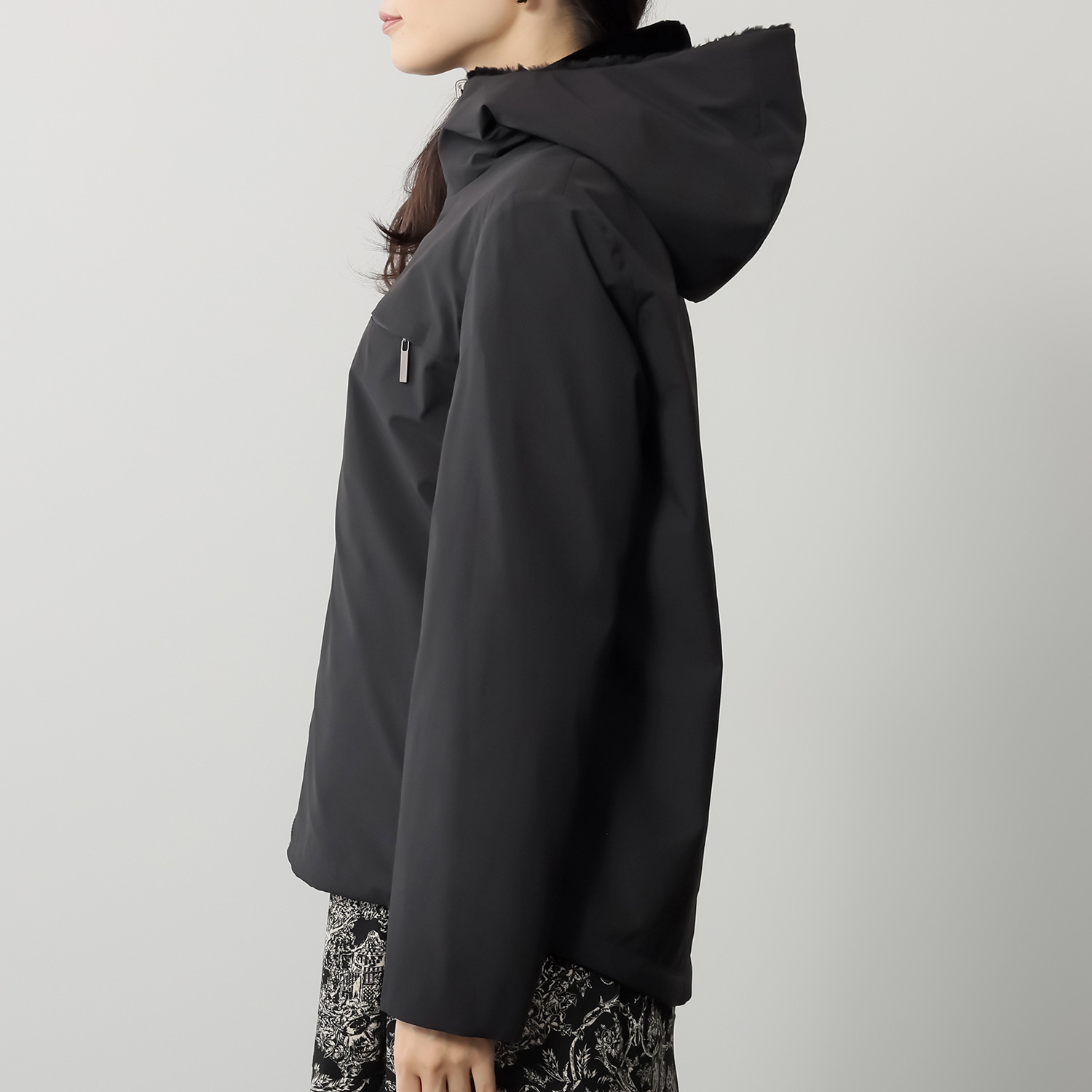 シェアードミンク リバーシブル フーディージャケット