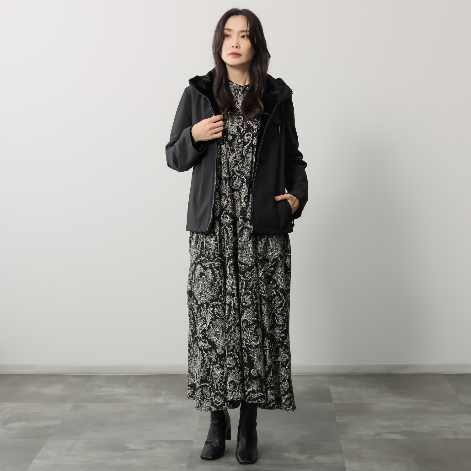 シェアードミンク リバーシブル フーディージャケット