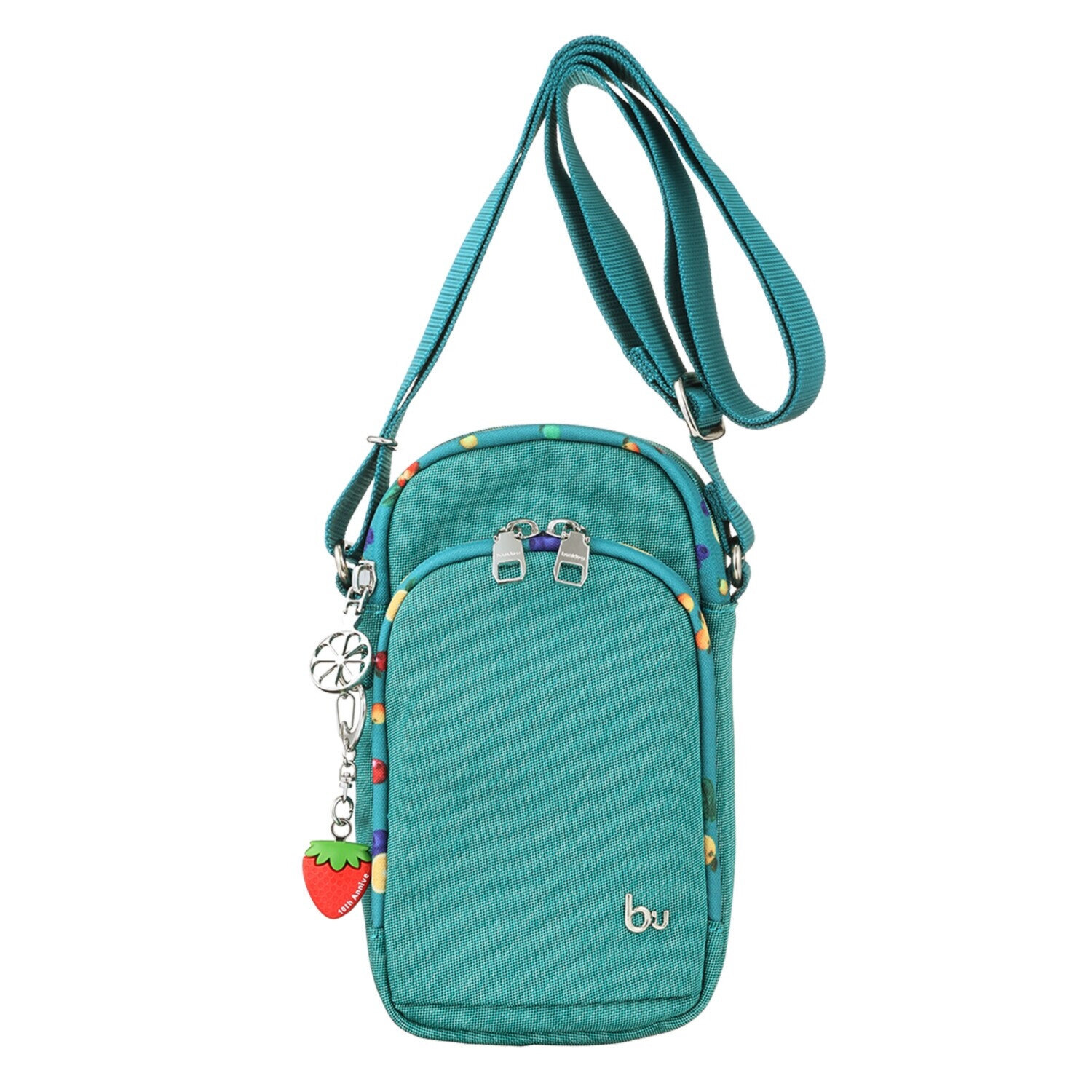 ビサイユ ショップチャンネル デビュー１０周年記念 トロピカルフルーツ はっ水スマホポシェット ＜イチゴチャーム付＞