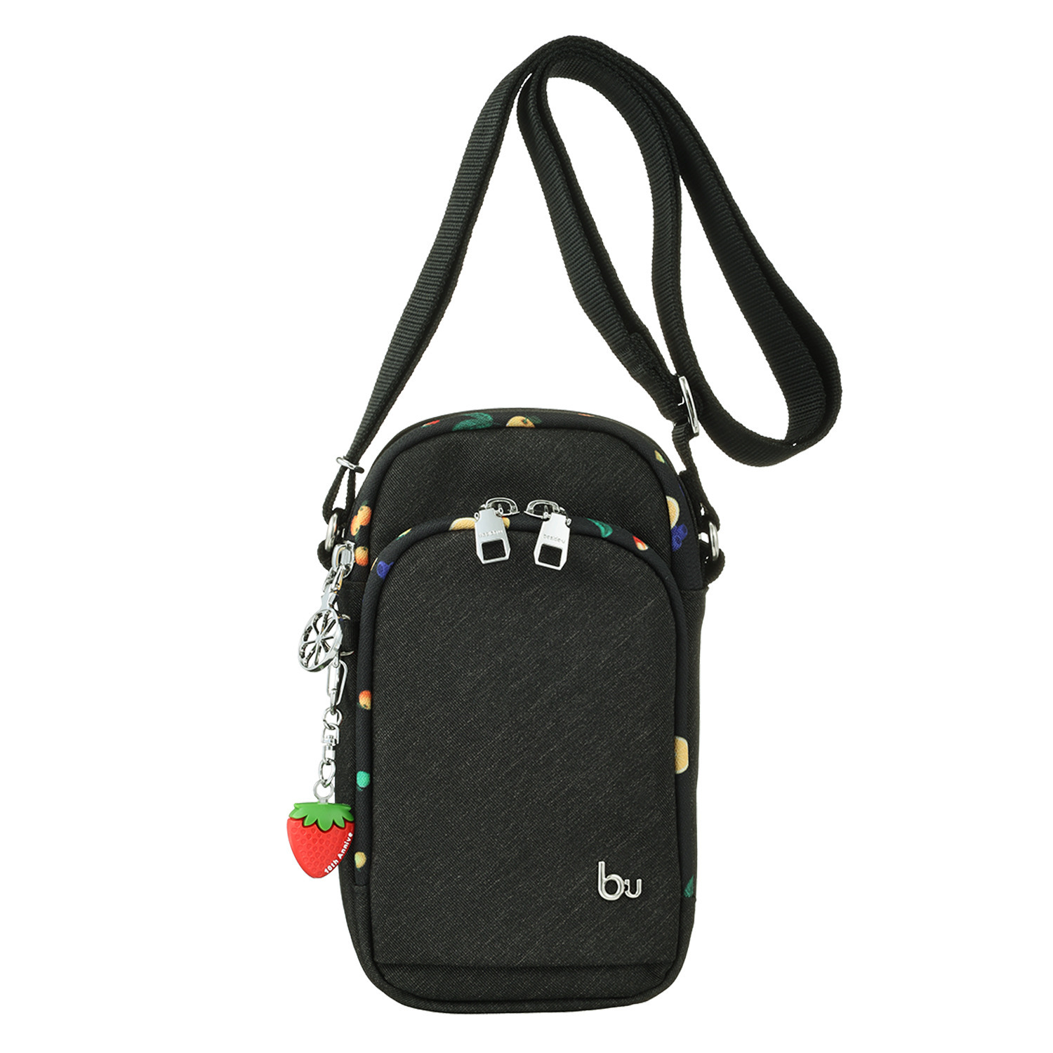 ビサイユ ショップチャンネル デビュー１０周年記念 トロピカルフルーツ はっ水スマホポシェット ＜イチゴチャーム付＞