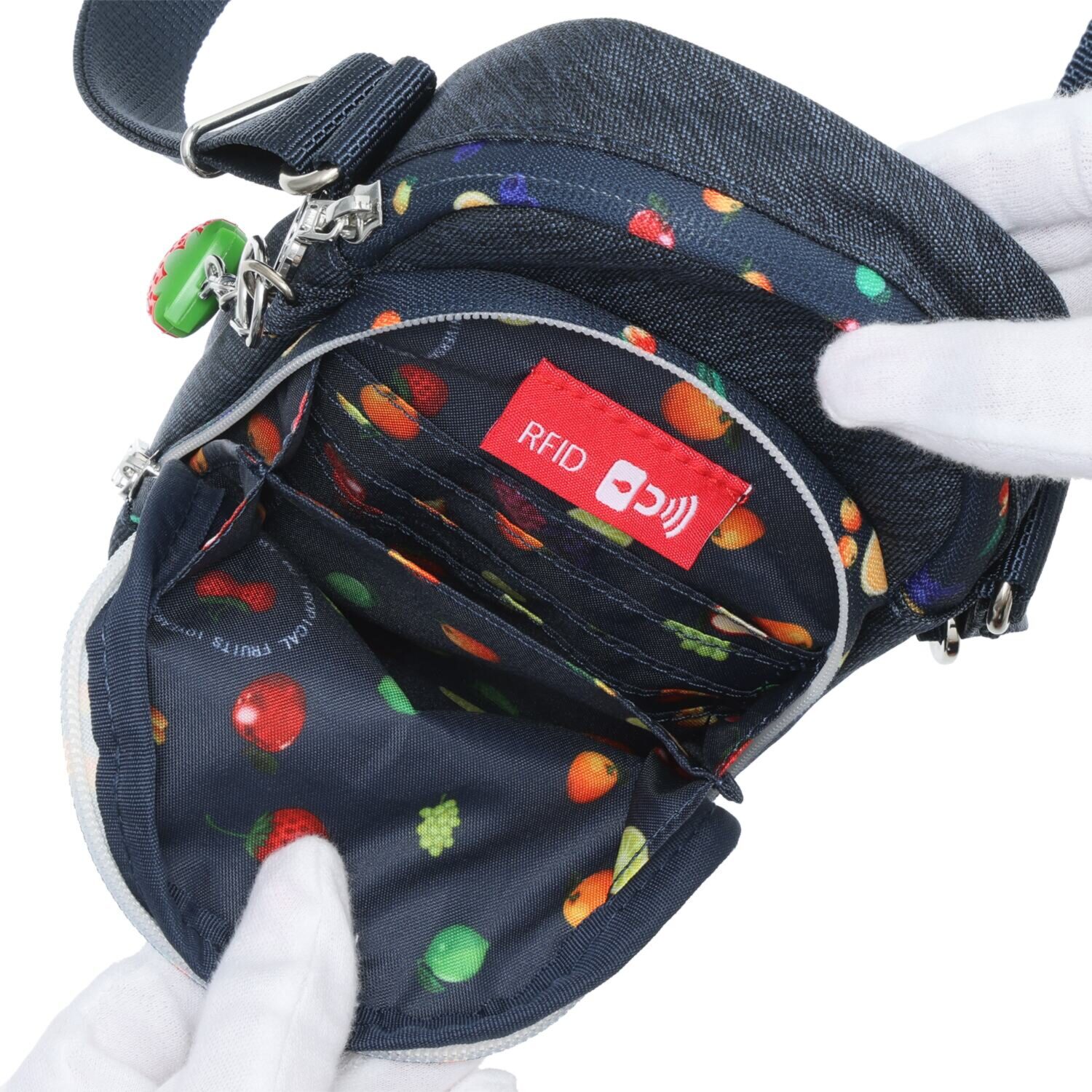 ビサイユ ショップチャンネル デビュー１０周年記念 トロピカルフルーツ はっ水スマホポシェット ＜イチゴチャーム付＞