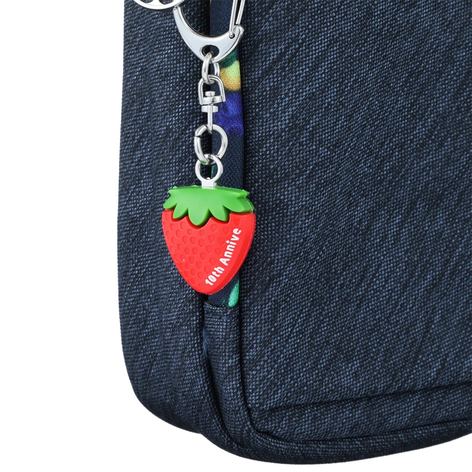 ビサイユ ショップチャンネル デビュー１０周年記念 トロピカルフルーツ はっ水スマホポシェット ＜イチゴチャーム付＞