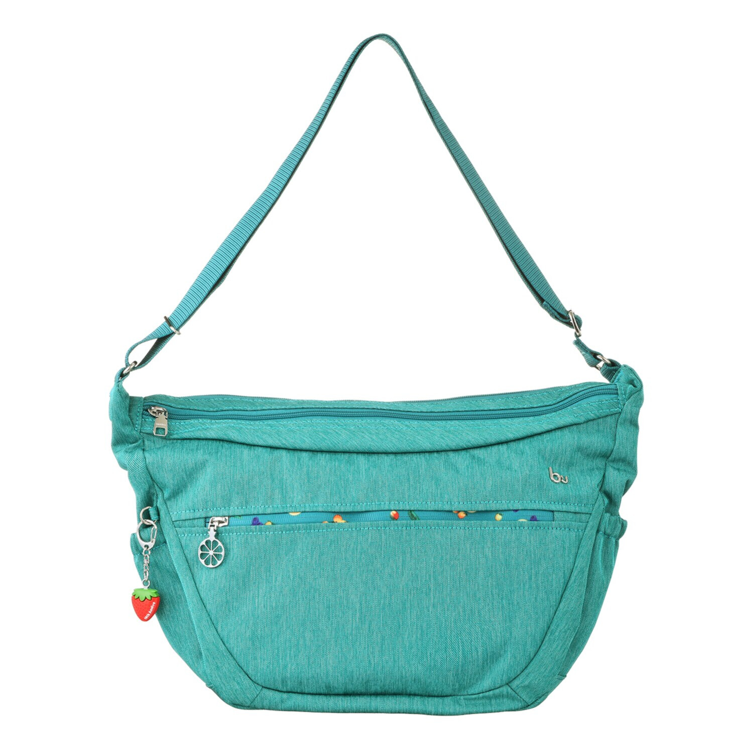 ビサイユ ショップチャンネル デビュー１０周年記念 トロピカルフルーツ たっぷり収納ツインルーム はっ水ショルダーバッグ ＜イチゴチャーム付＞