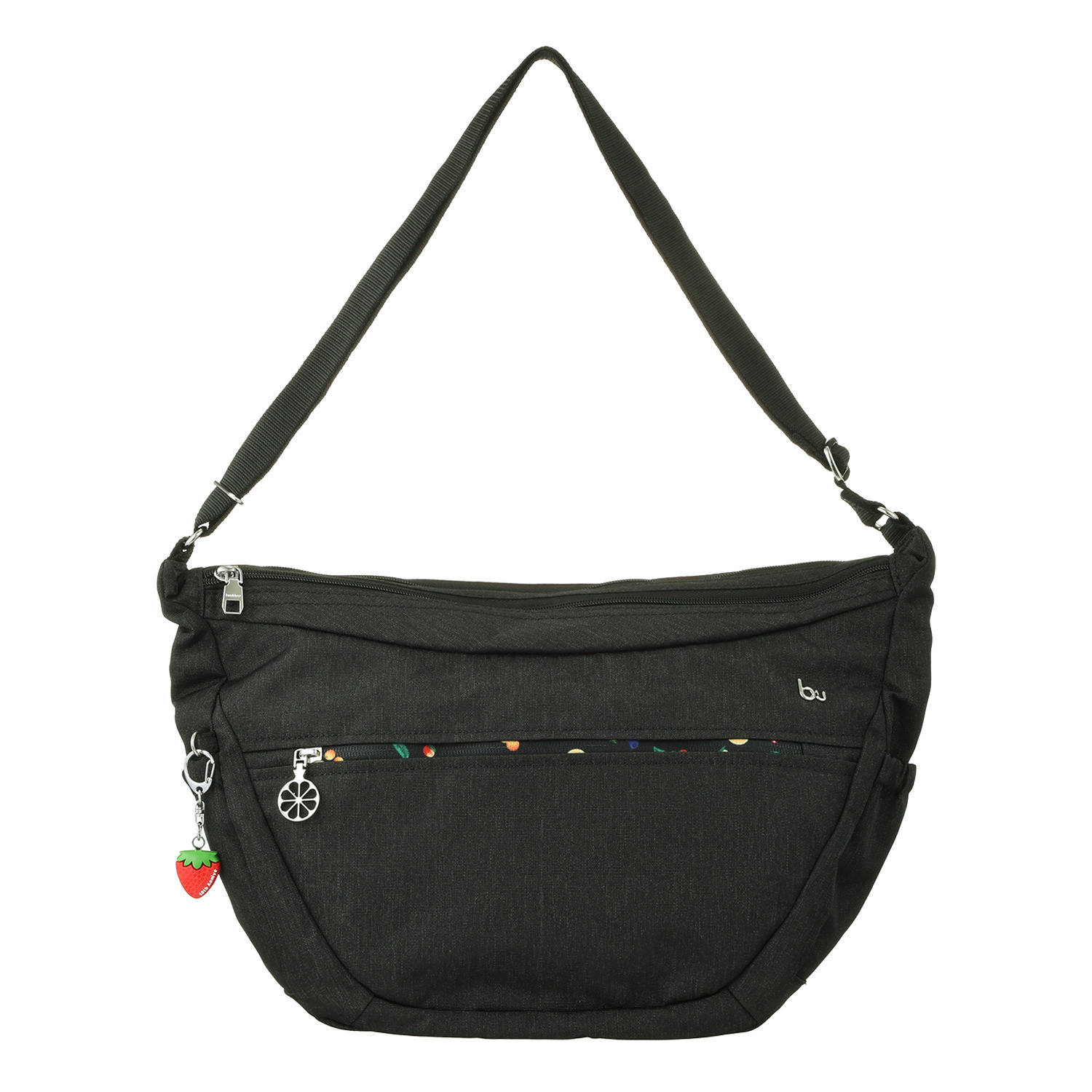 ビサイユ ショップチャンネル デビュー１０周年記念 トロピカルフルーツ たっぷり収納ツインルーム はっ水ショルダーバッグ ＜イチゴチャーム付＞