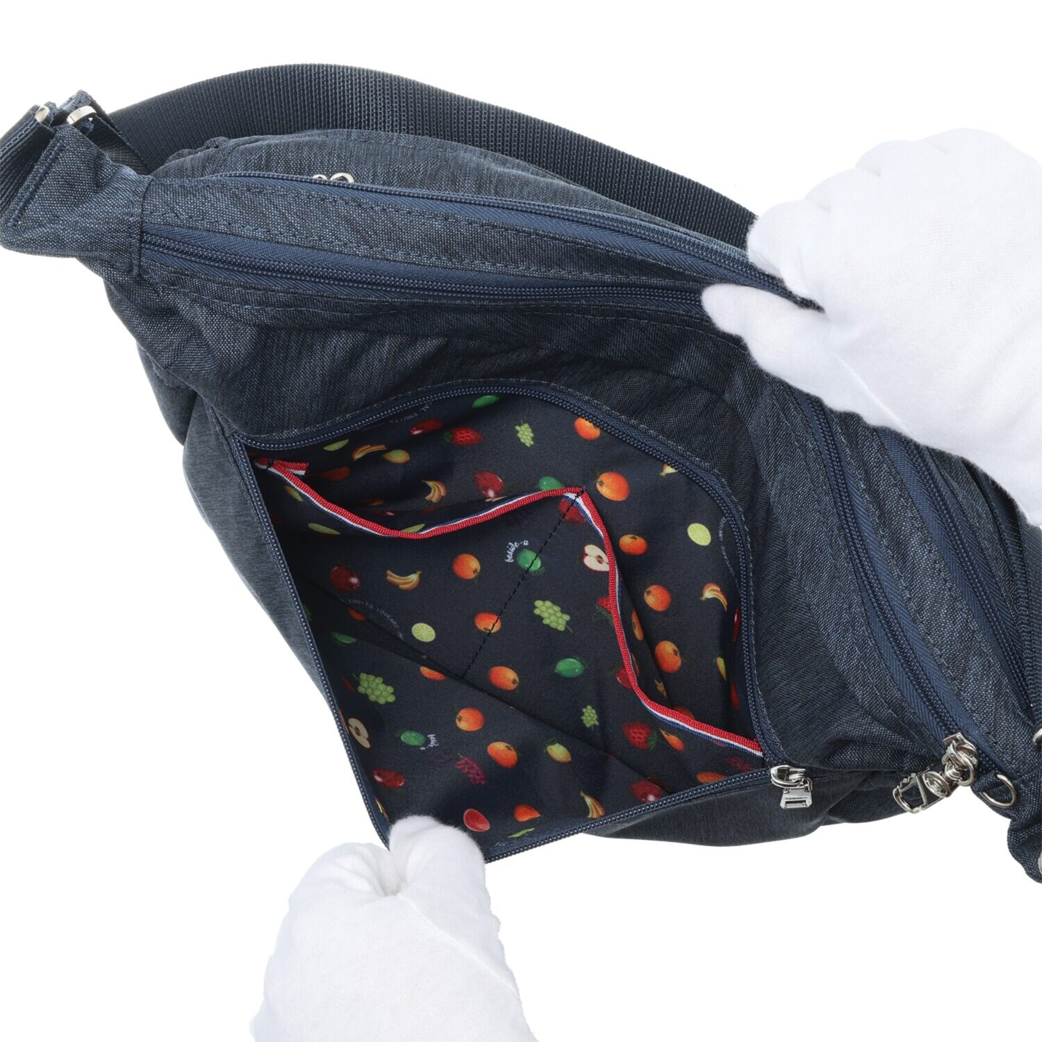 ビサイユ ショップチャンネル デビュー１０周年記念 トロピカルフルーツ たっぷり収納ツインルーム はっ水ショルダーバッグ ＜イチゴチャーム付＞