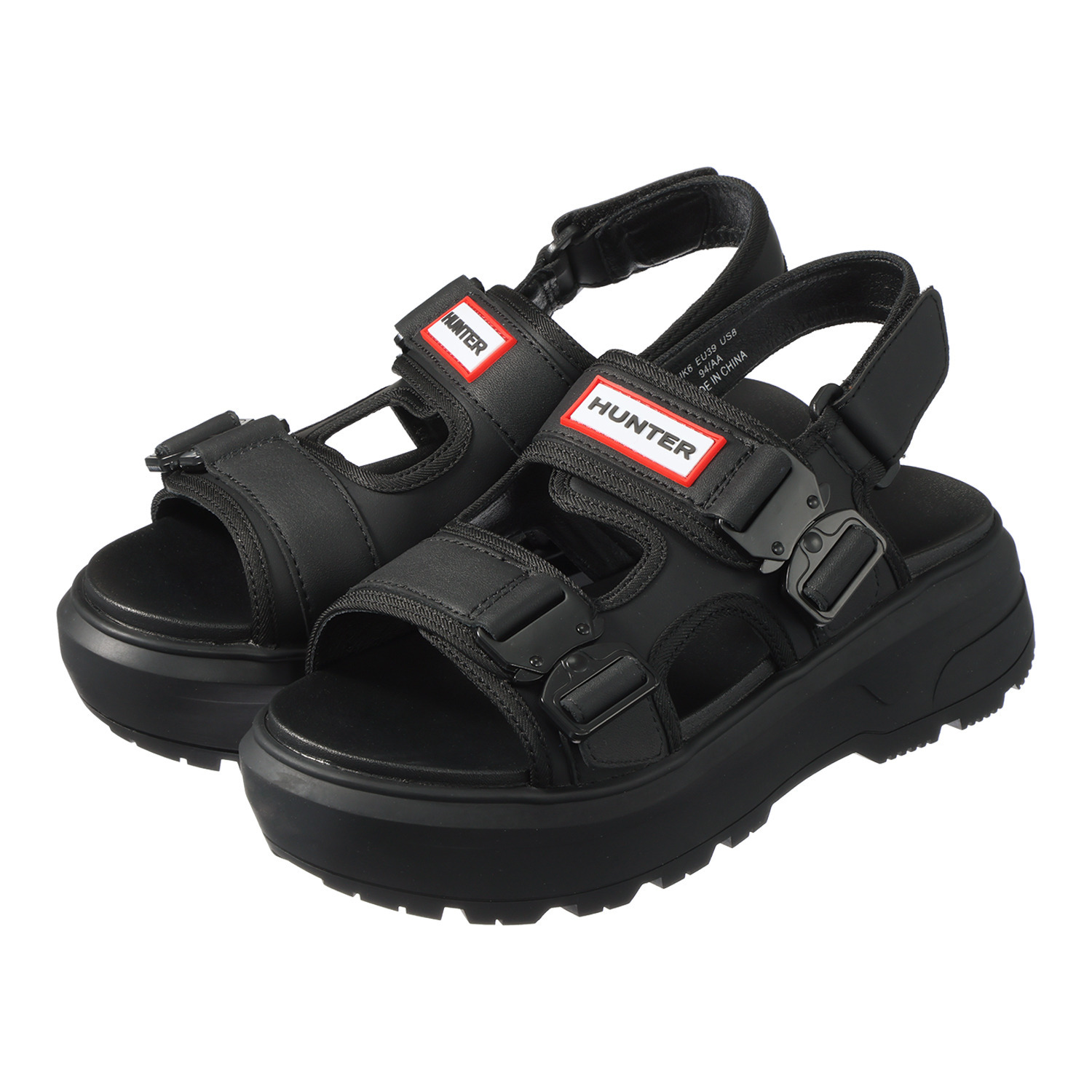 ハンター 牛革バックル サンダル