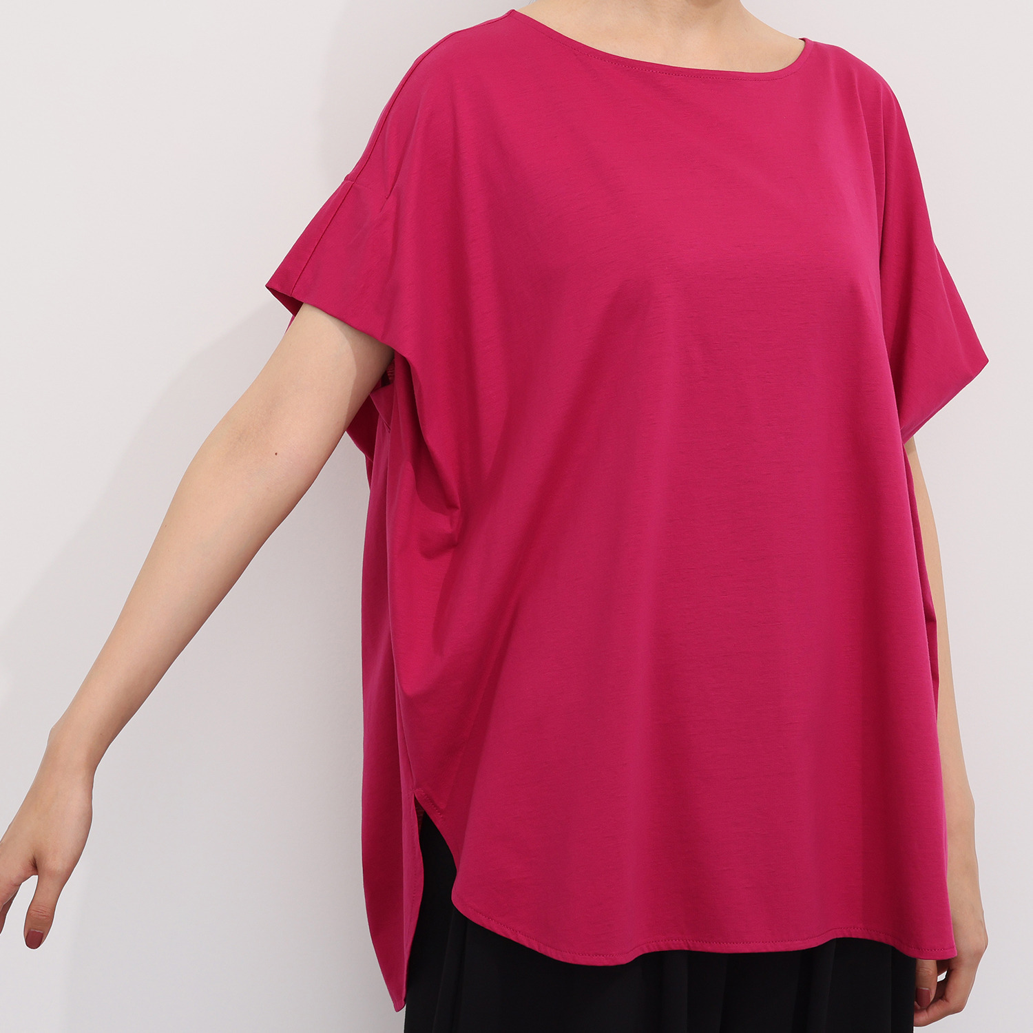 アンブリエ 接触冷感 ドルマンスリーブ コクーンプルオーバー