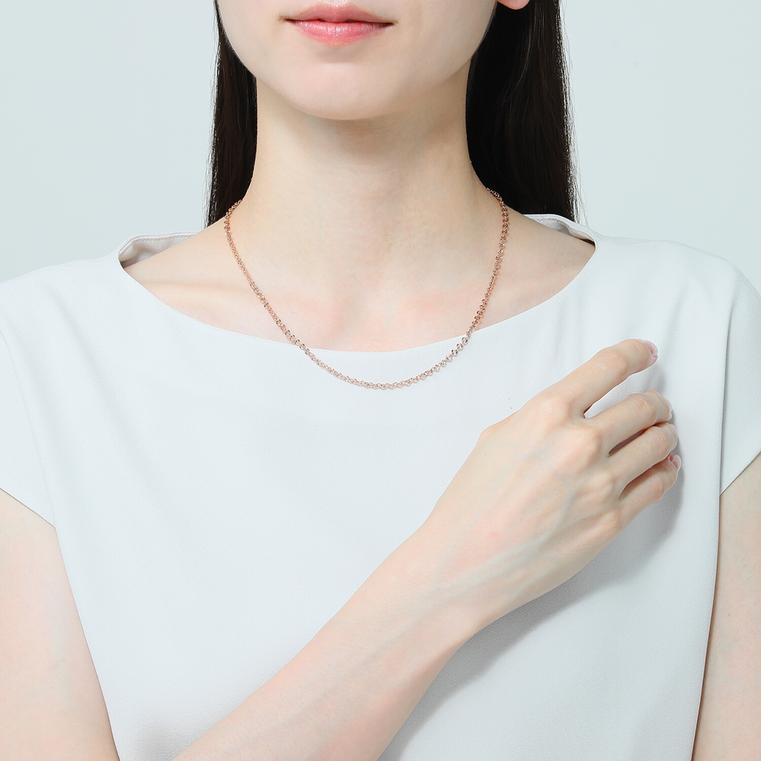 ラフィナリスタ サージカルステンレス サンレイカット チェーンネックレス