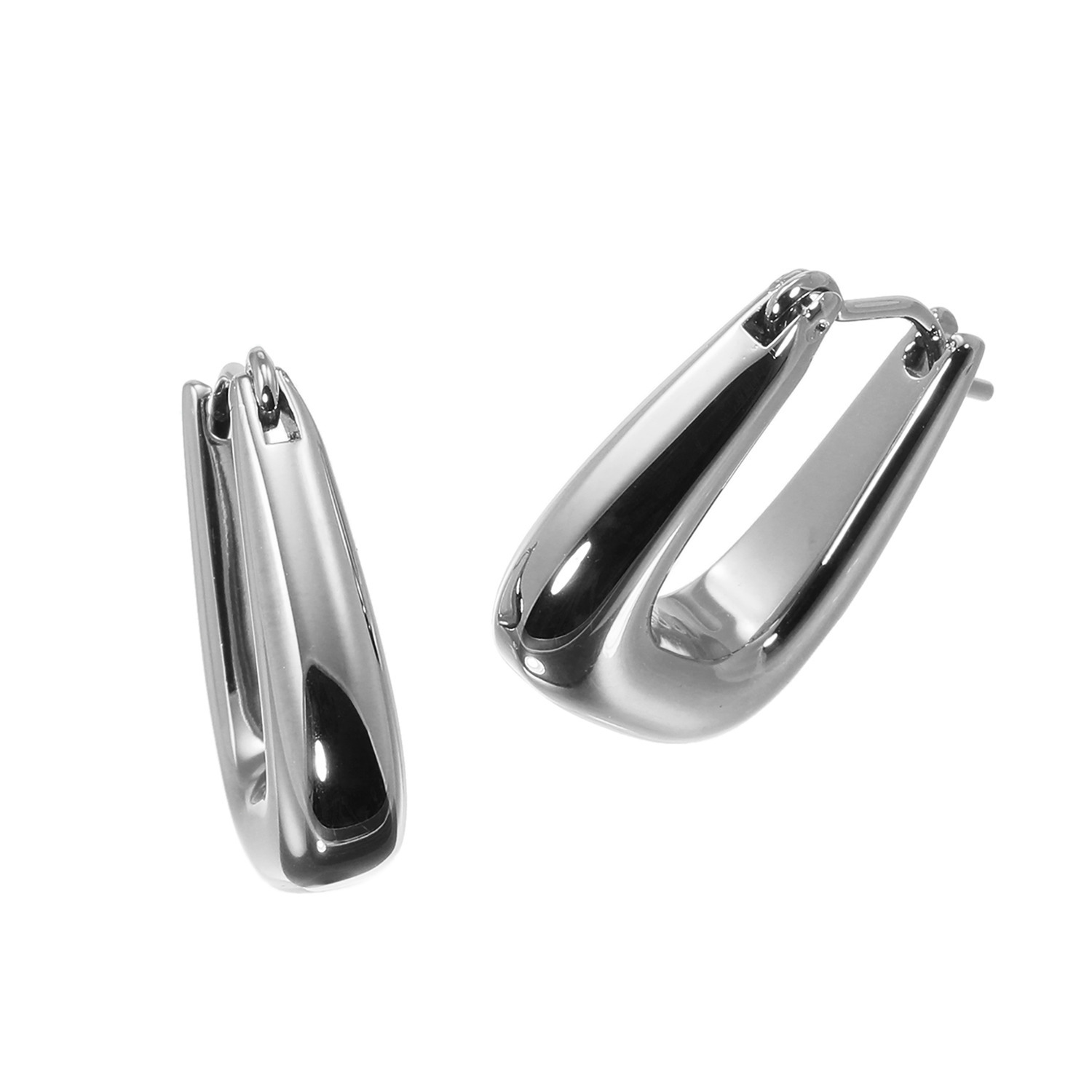 ラフィナリスタ サージカルステンレス スクエアフープ キャッチレスピアス