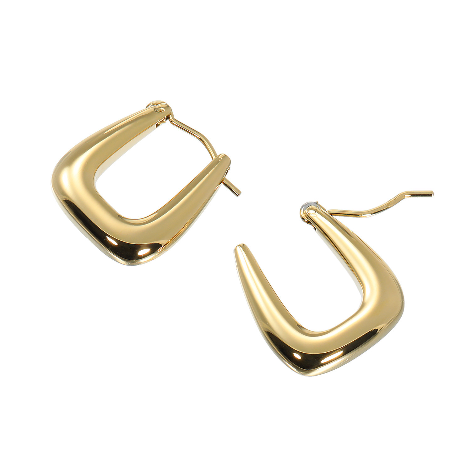 ラフィナリスタ サージカルステンレス スクエアフープ キャッチレスピアス